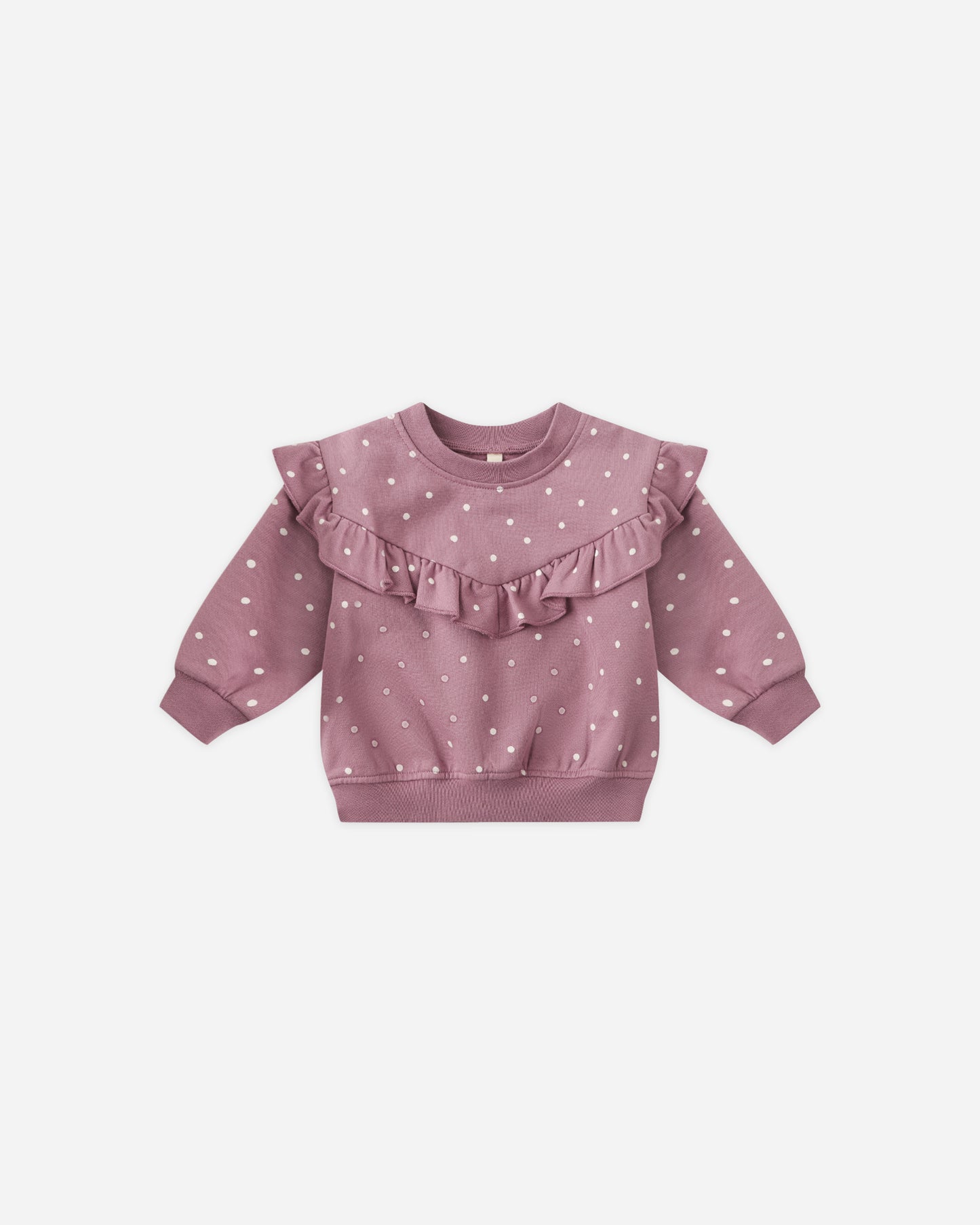 Ruffle Fleece Sweatshirt || Polka Dots - Rylee + Cru | Kids Clothes | Trendy Baby Clothes | Modern Infant Outfits |