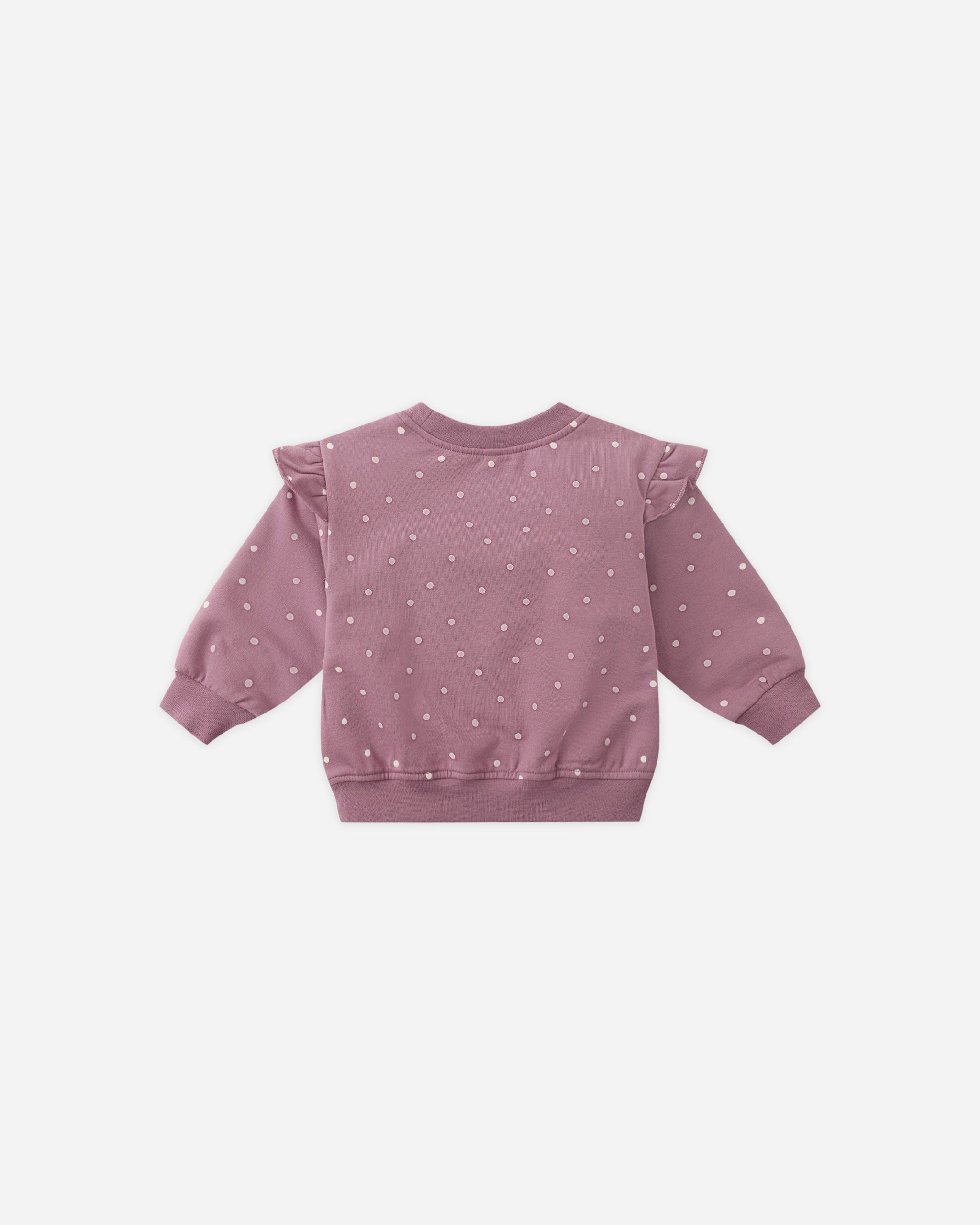 Ruffle Fleece Sweatshirt || Polka Dots - Rylee + Cru | Kids Clothes | Trendy Baby Clothes | Modern Infant Outfits |