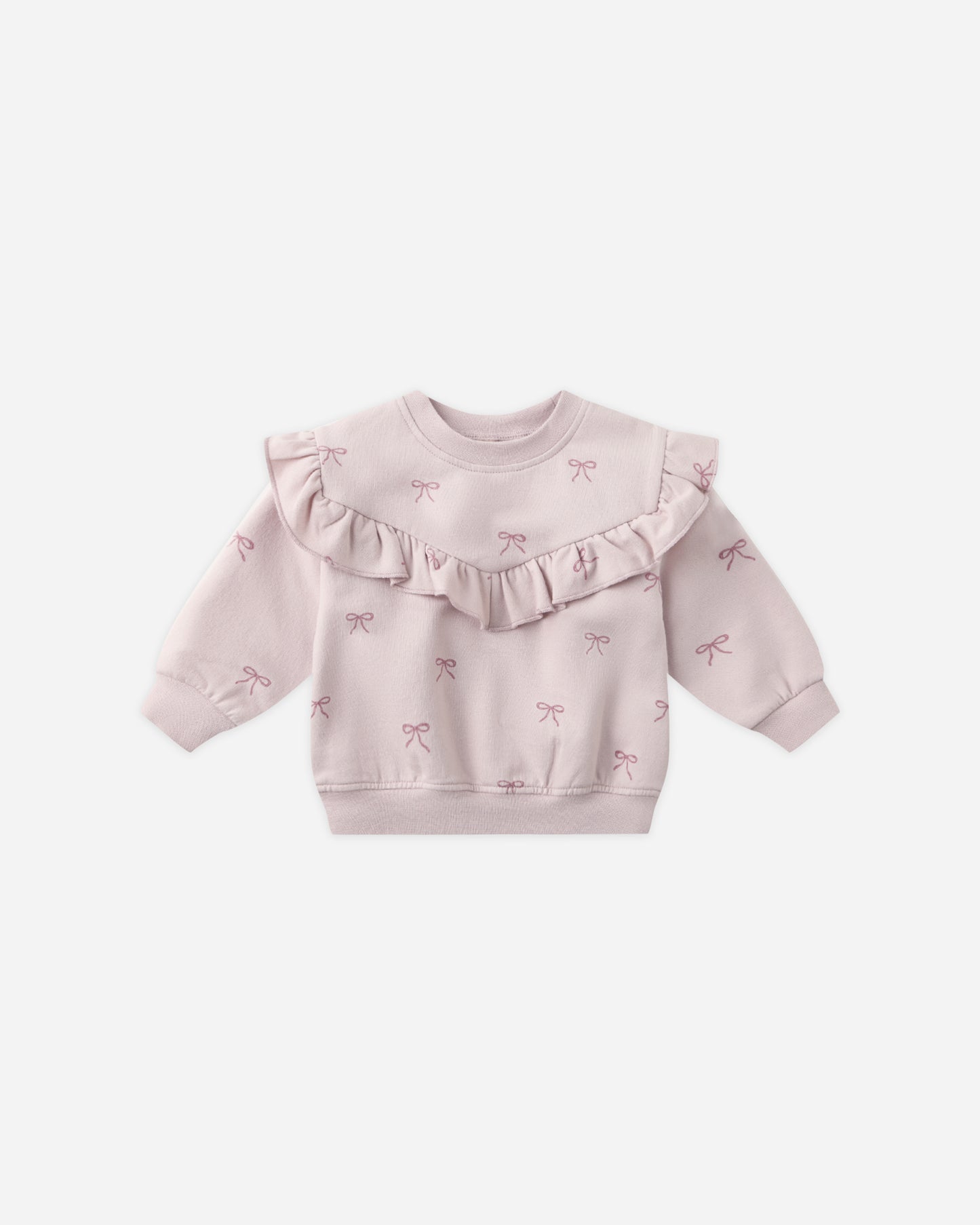 Ruffle Fleece Sweatshirt || Bows - Rylee + Cru | Kids Clothes | Trendy Baby Clothes | Modern Infant Outfits |