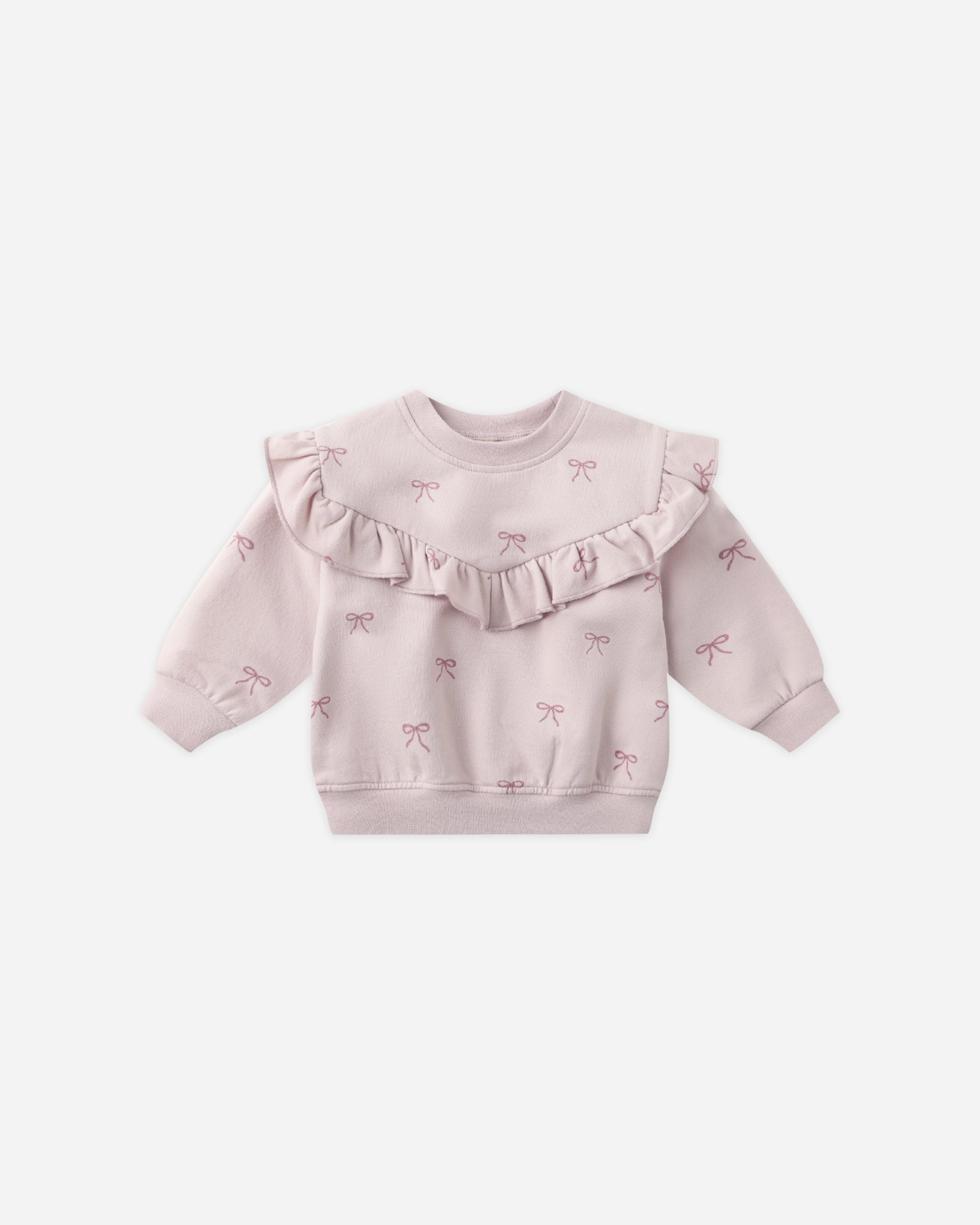 Ruffle Fleece Sweatshirt || Bows - Rylee + Cru | Kids Clothes | Trendy Baby Clothes | Modern Infant Outfits |