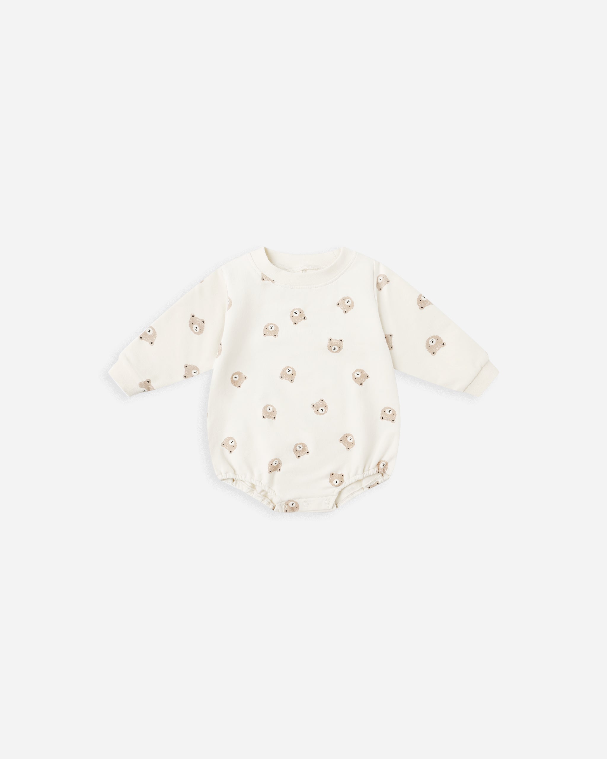 Crewneck Bubble Romper || Brown Bear - Rylee + Cru | Kids Clothes | Trendy Baby Clothes | Modern Infant Outfits |