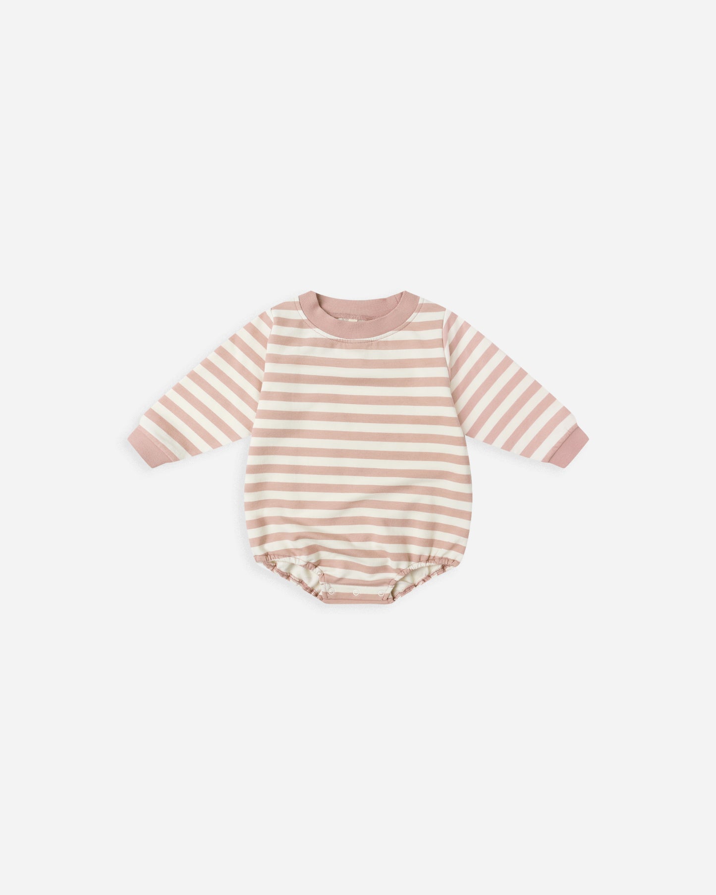 Crewneck Bubble Romper || Pink Stripe - Rylee + Cru | Kids Clothes | Trendy Baby Clothes | Modern Infant Outfits |