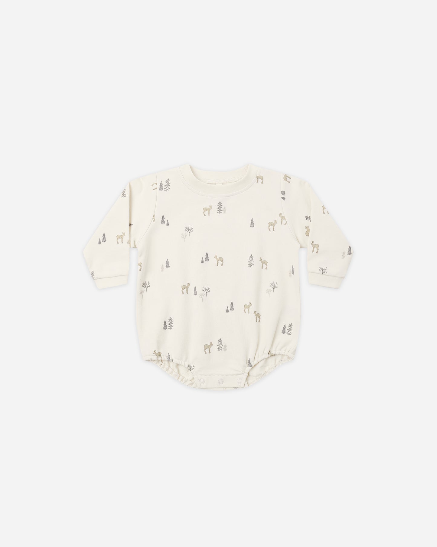 Crewneck Bubble Romper Deer - Rylee + Cru | Kids Clothes | Trendy Baby Clothes | Modern Infant Outfits |
