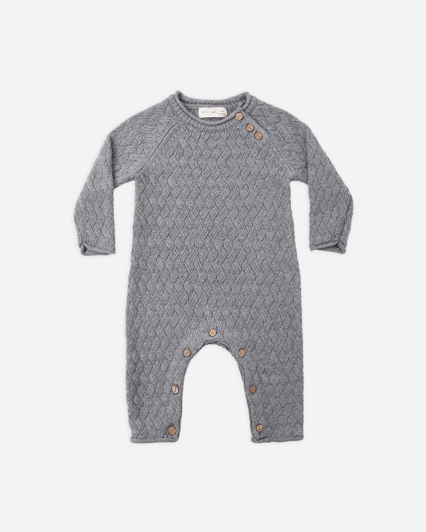 Cozy Heather Knit Jumpsuit Heathered Slate - Rylee + Cru | Kids Clothes | Trendy Baby Clothes | Modern Infant Outfits |