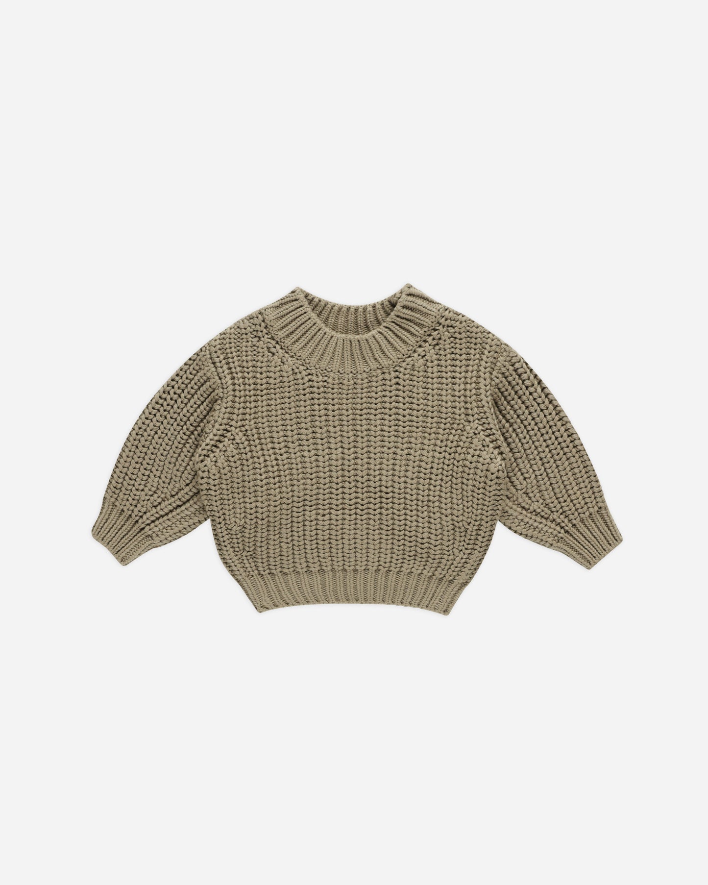 Chunky Knit Sweater || Olive