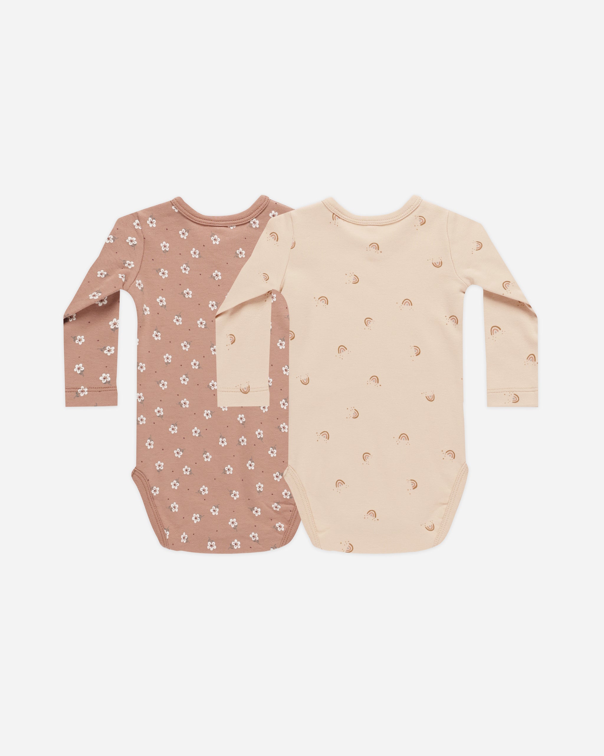 Jersey Bodysuit, 2-Pack || Rose Ditsy, Rainbows