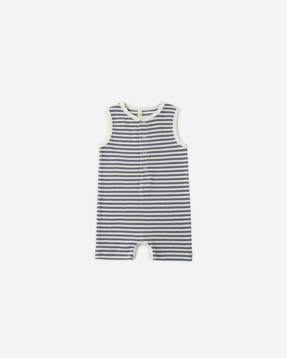 Ribbed Henley Romper Ocean Stripe – Quincy Mae