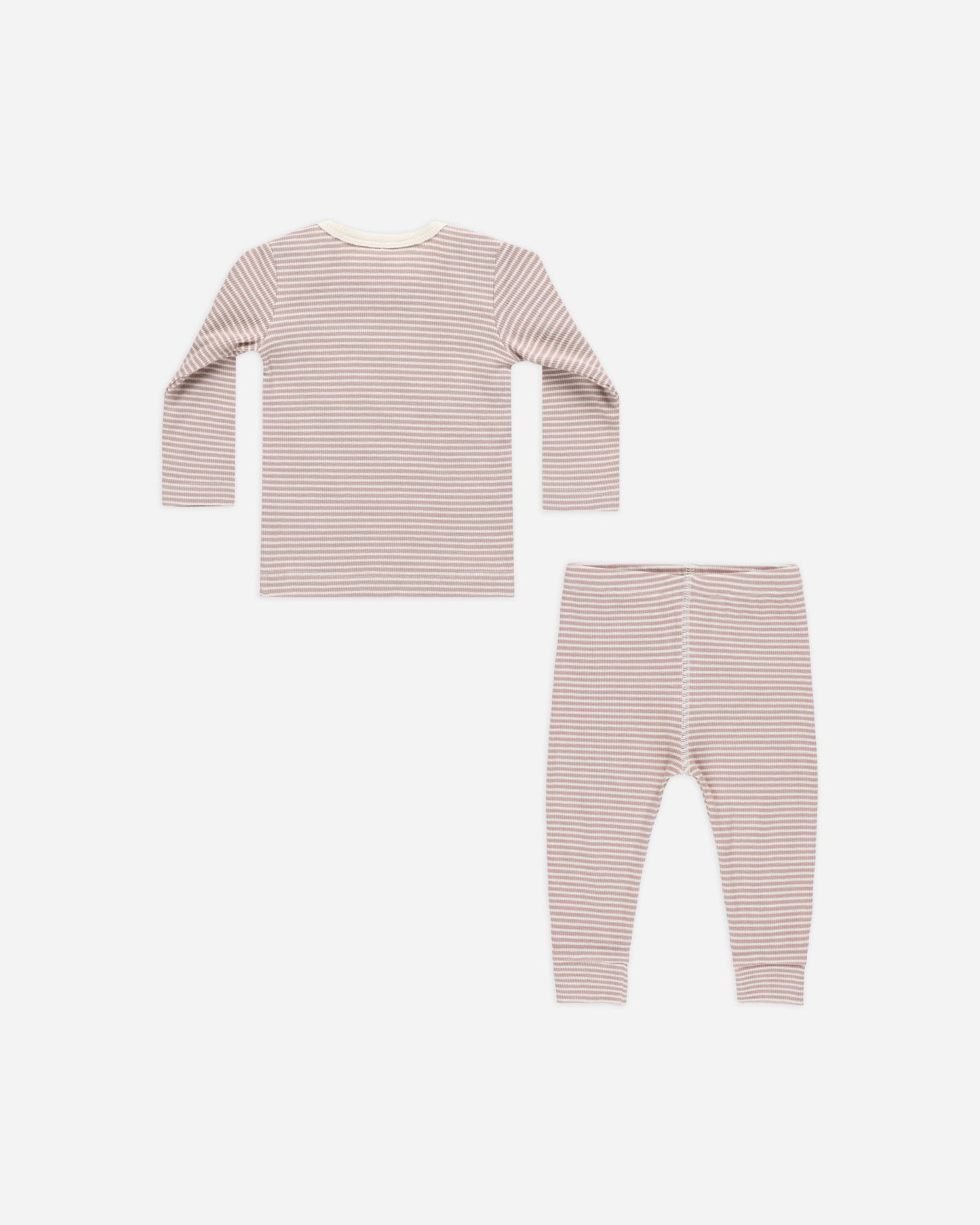 Ribbed Tee + Legging Set || Mauve Stripe