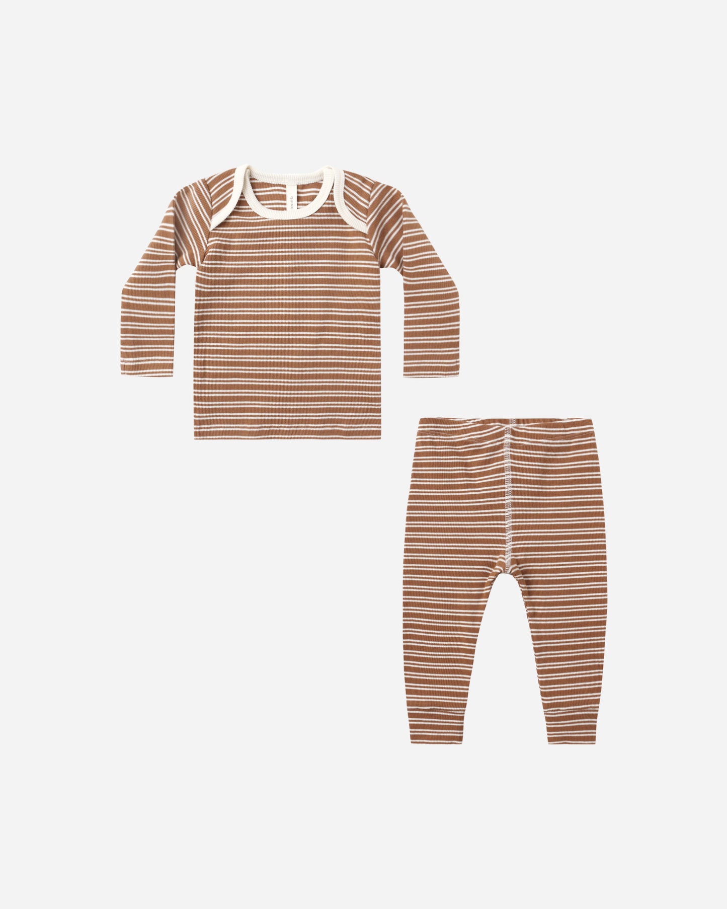 Ribbed Tee + Legging Set || Cedar Micro Stripe - Rylee + Cru | Kids Clothes | Trendy Baby Clothes | Modern Infant Outfits |