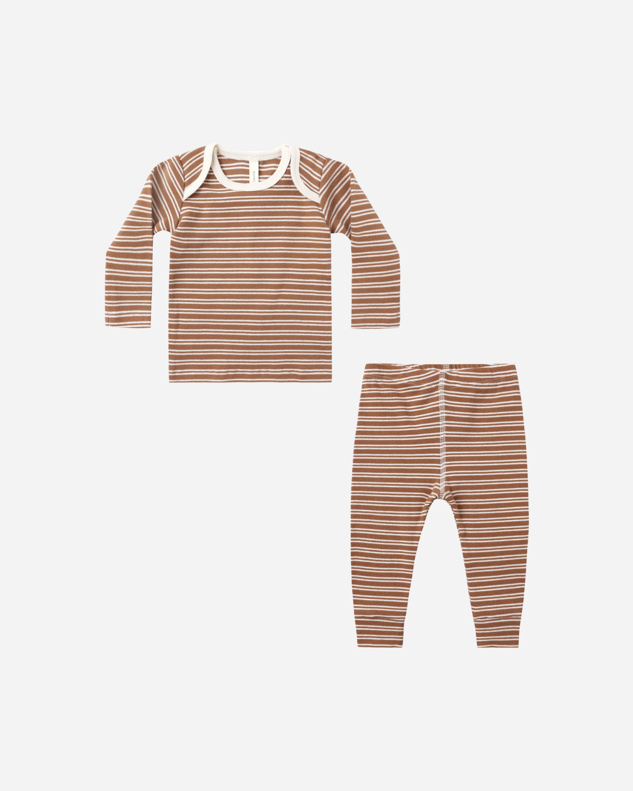 Ribbed Tee + Legging Set || Cedar Micro Stripe - Rylee + Cru | Kids Clothes | Trendy Baby Clothes | Modern Infant Outfits |
