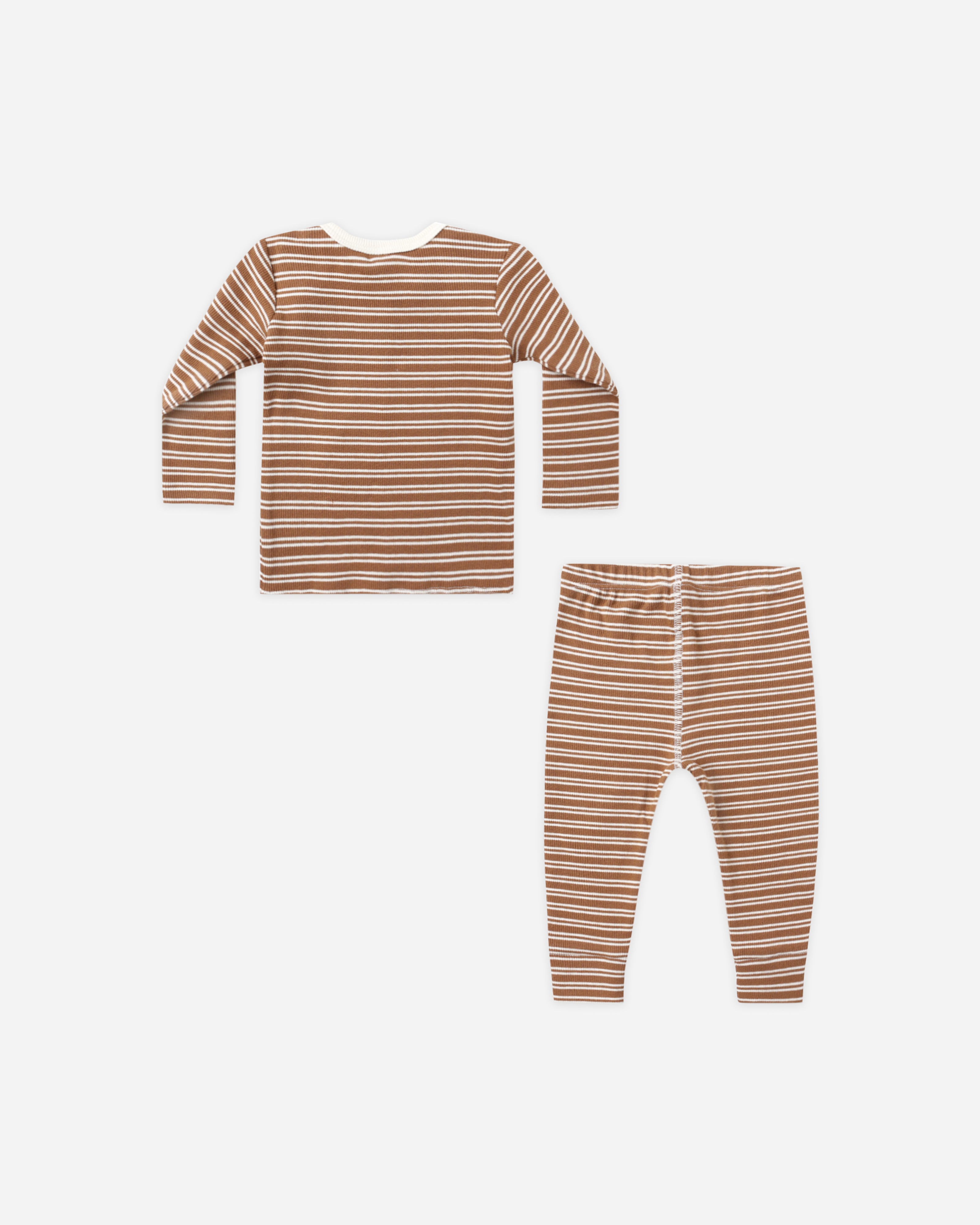 Ribbed Tee + Legging Set || Cedar Micro Stripe - Rylee + Cru | Kids Clothes | Trendy Baby Clothes | Modern Infant Outfits |