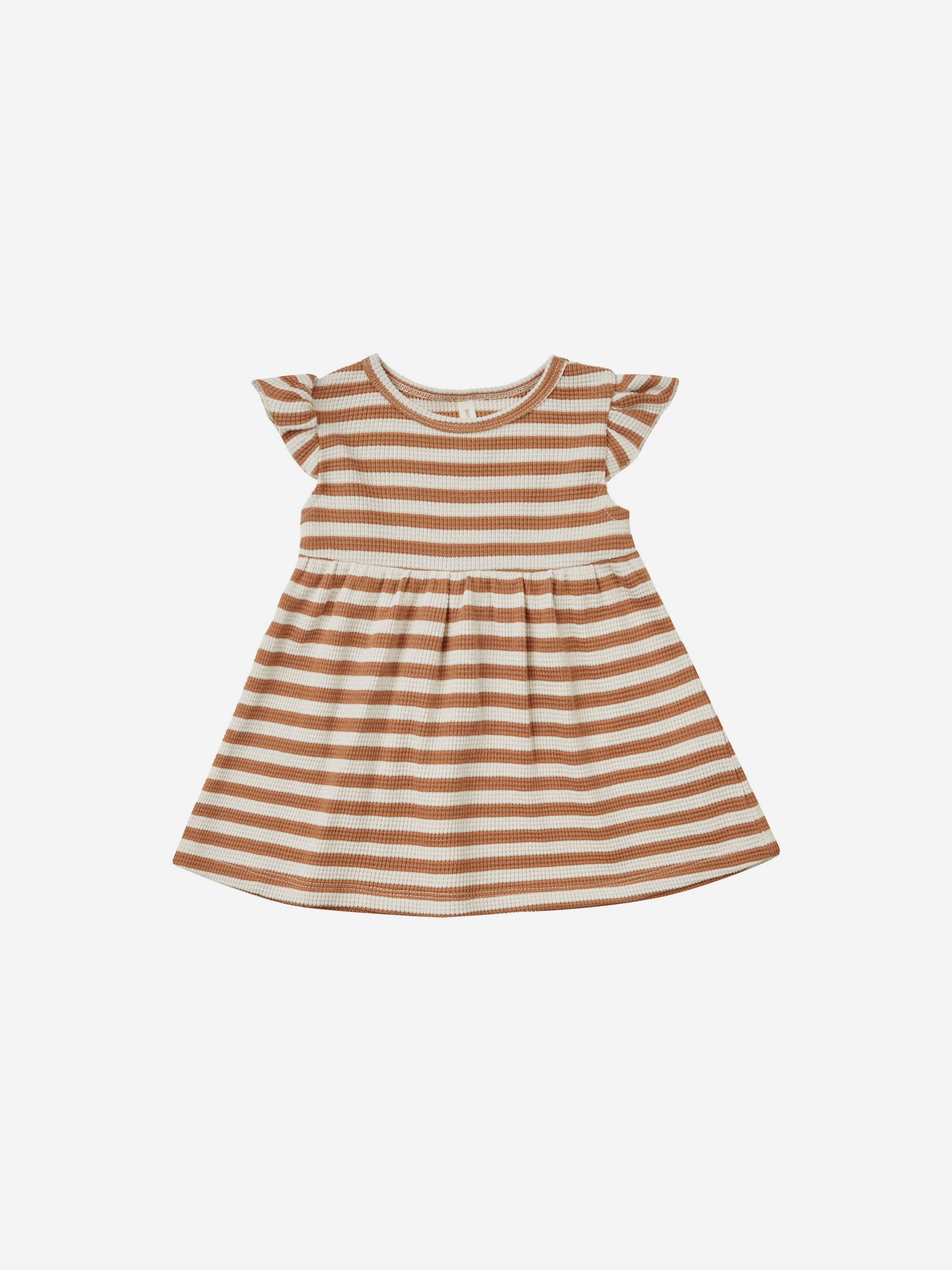 Flutter Sleeve Dress || Clay Stripe - Rylee + Cru | Kids Clothes | Trendy Baby Clothes | Modern Infant Outfits |