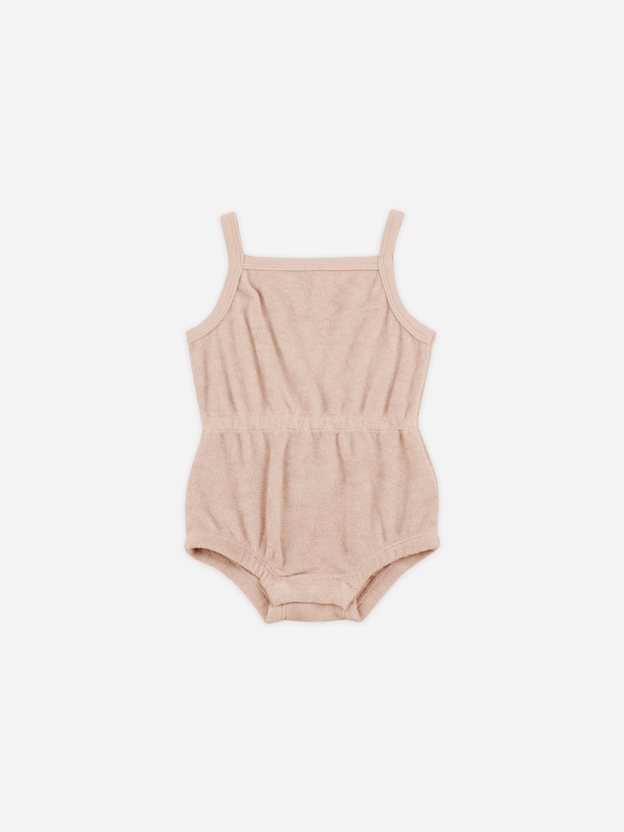 Terry Cinch Romper || Blush - Rylee + Cru | Kids Clothes | Trendy Baby Clothes | Modern Infant Outfits |