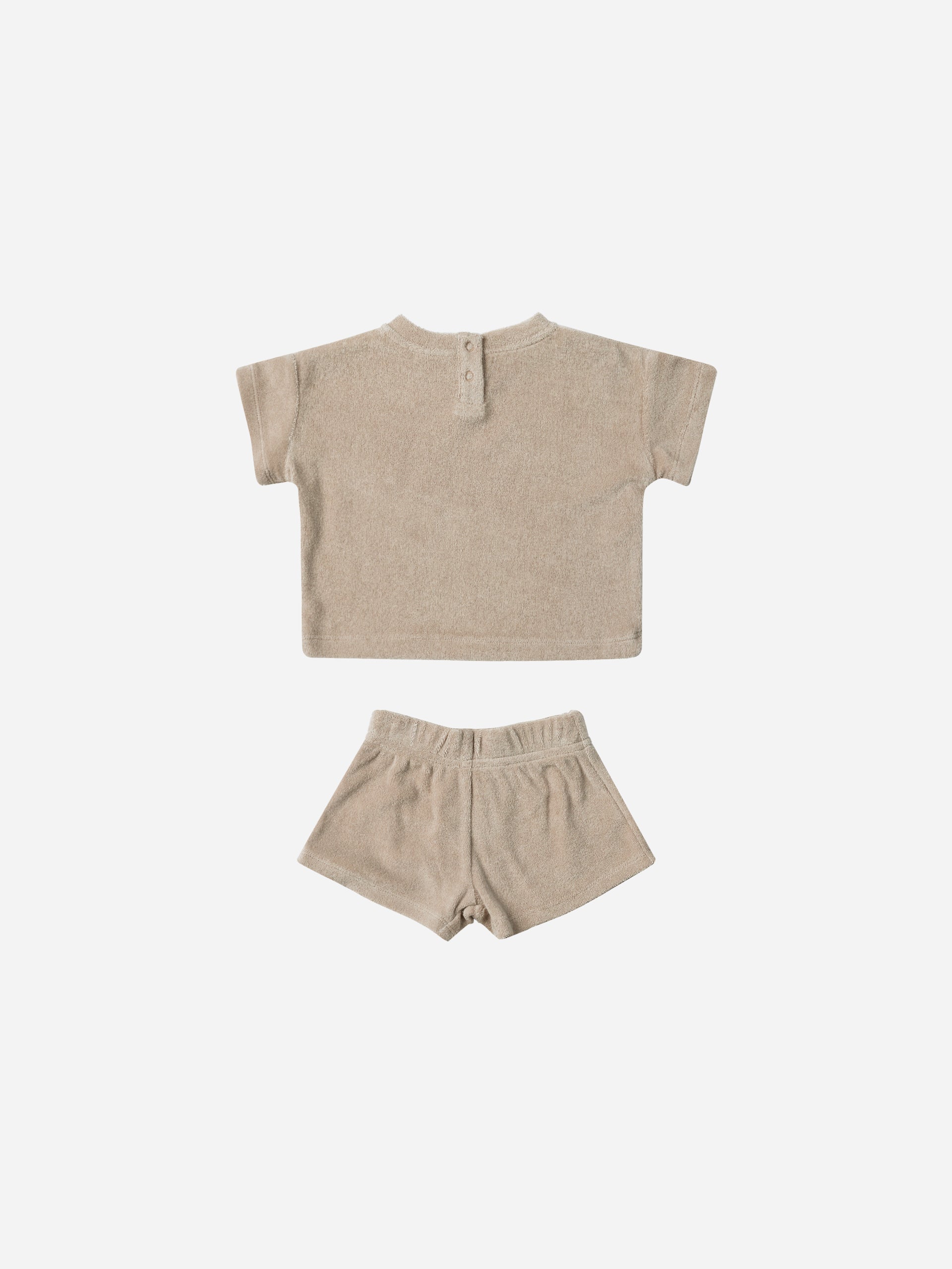 Terry Tee + Shorts Set || Oat - Rylee + Cru | Kids Clothes | Trendy Baby Clothes | Modern Infant Outfits |