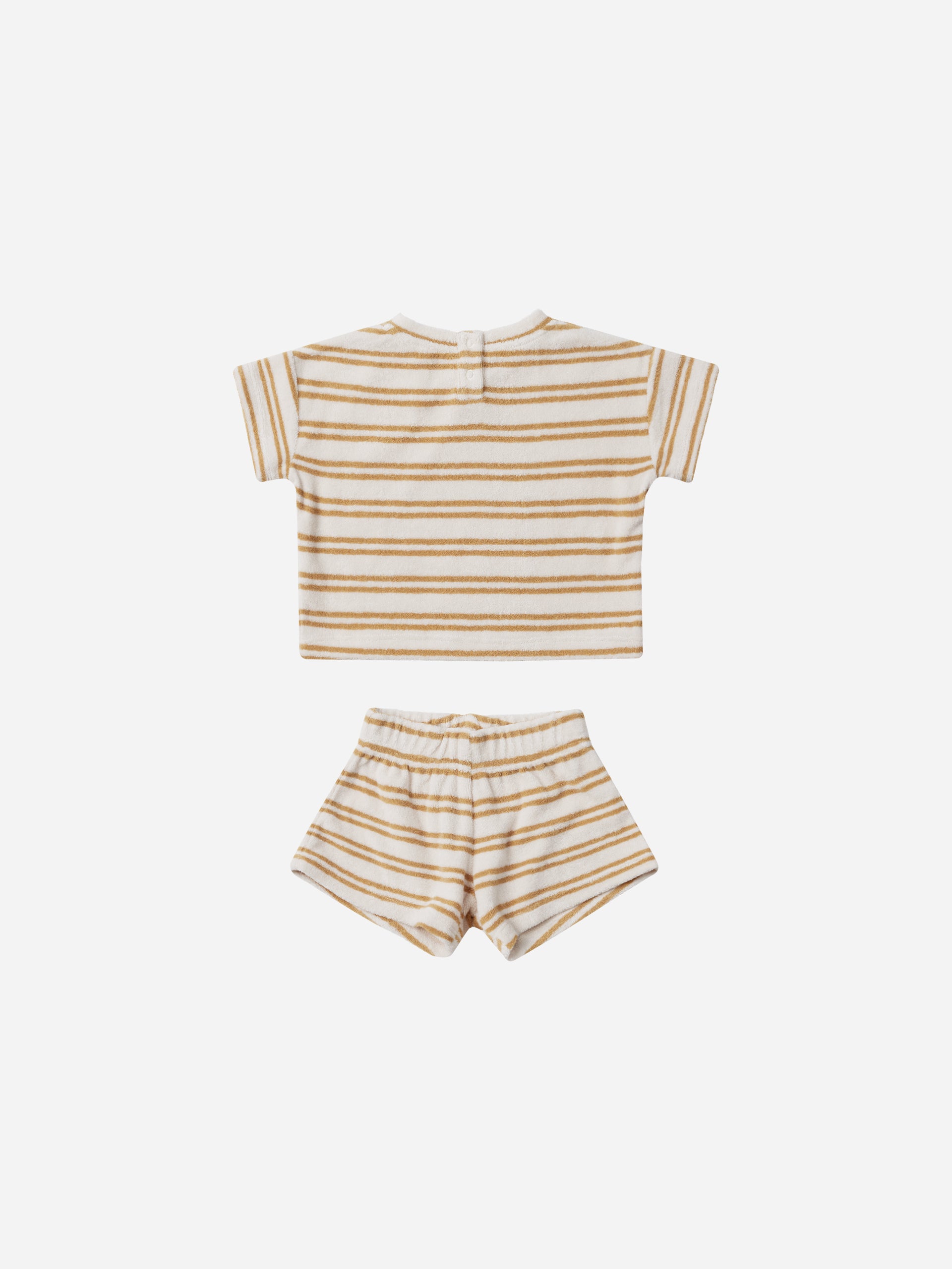 Terry Tee + Shorts Set || Honey Stripe - Rylee + Cru | Kids Clothes | Trendy Baby Clothes | Modern Infant Outfits |
