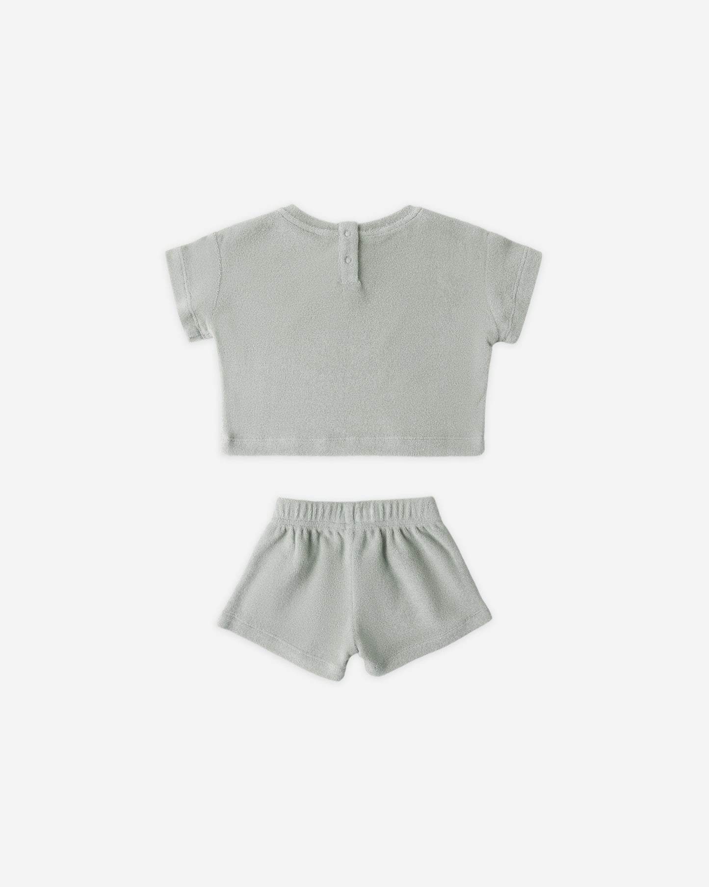 Terry Tee + Short Set Sage - Rylee + Cru | Kids Clothes | Trendy Baby Clothes | Modern Infant Outfits |