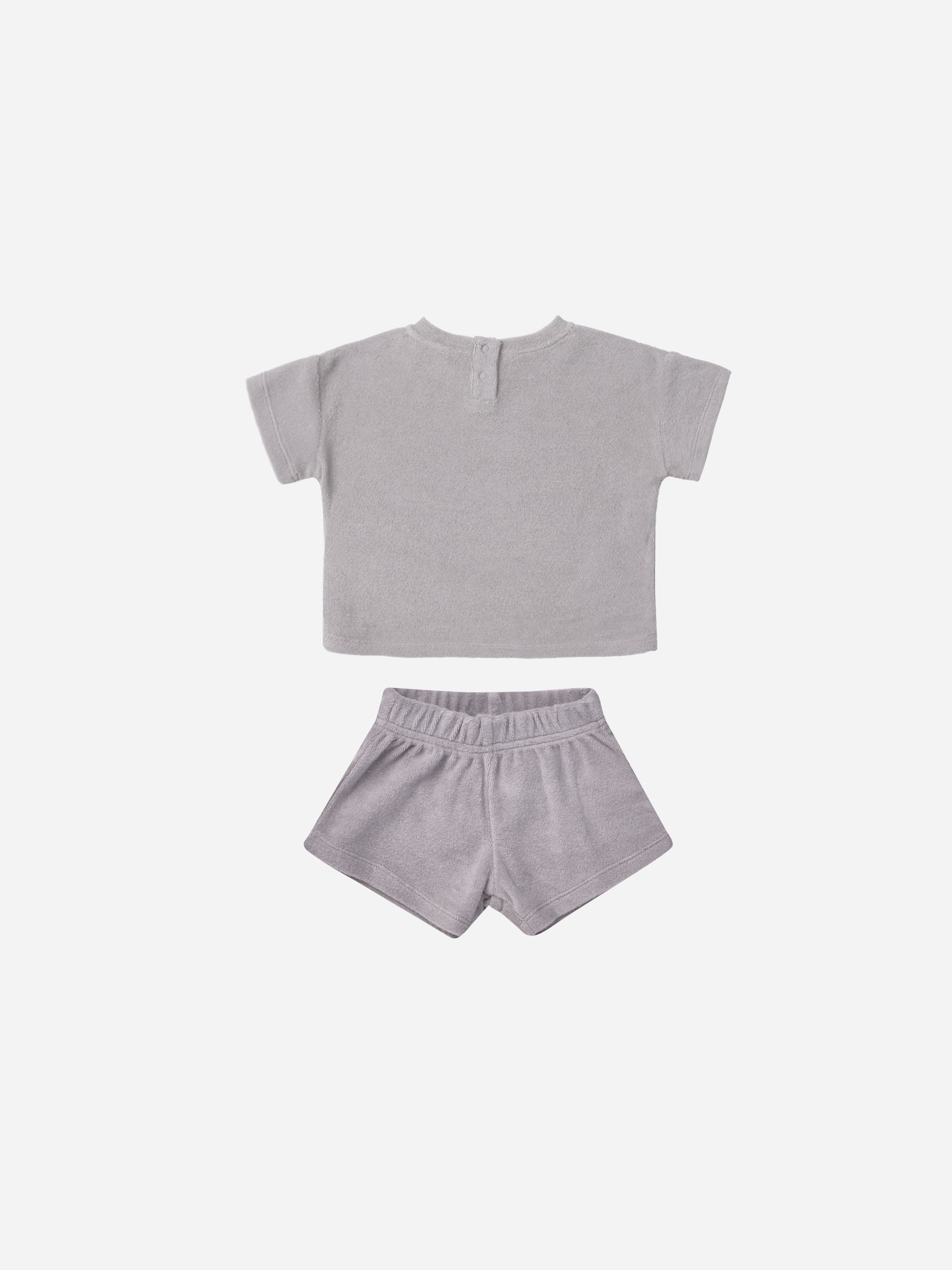 Terry Tee + Shorts Set || Periwinkle - Rylee + Cru | Kids Clothes | Trendy Baby Clothes | Modern Infant Outfits |