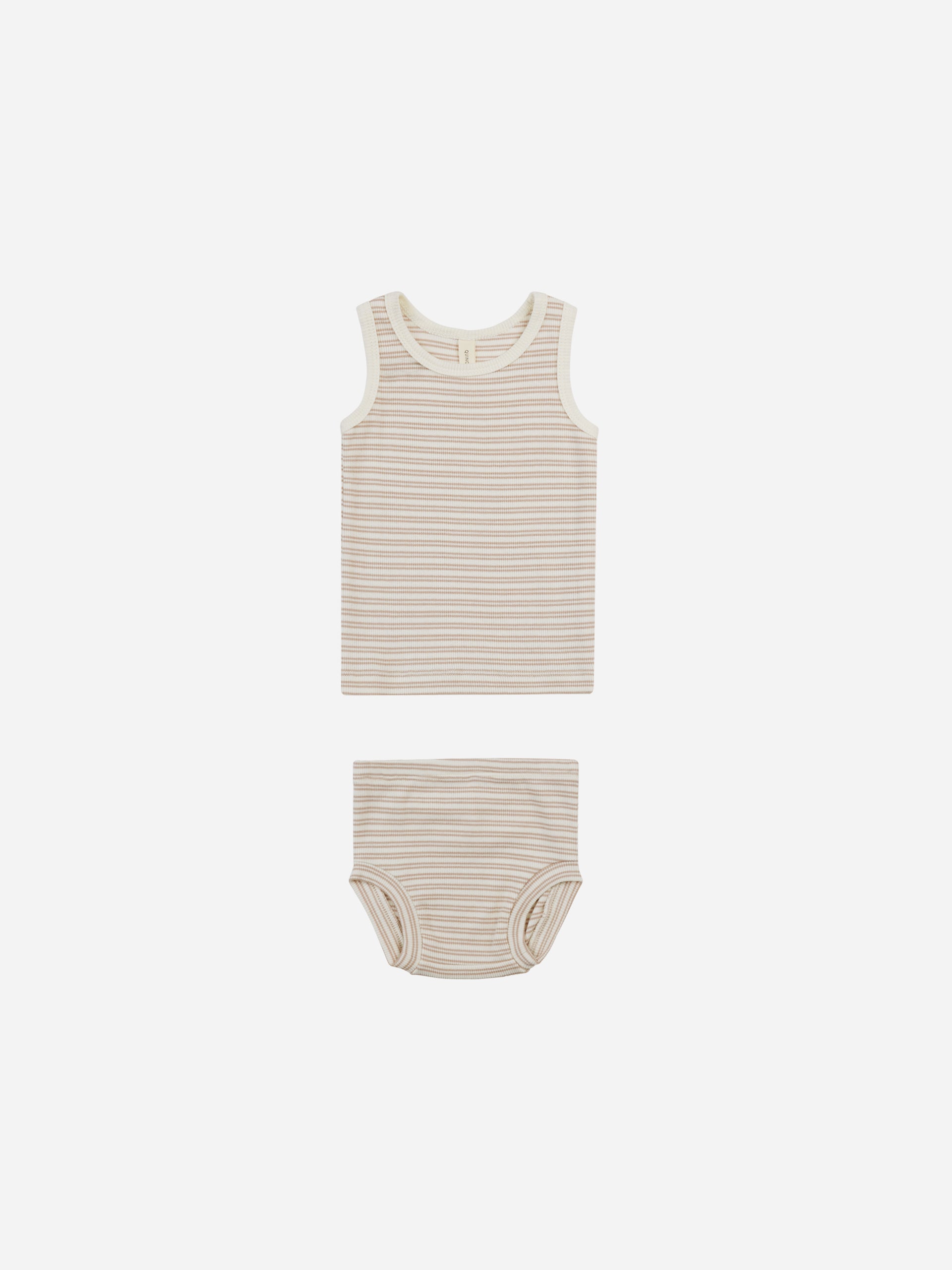 Ribbed Tank + Bloomer Set || Oat Stripe - Rylee + Cru | Kids Clothes | Trendy Baby Clothes | Modern Infant Outfits |