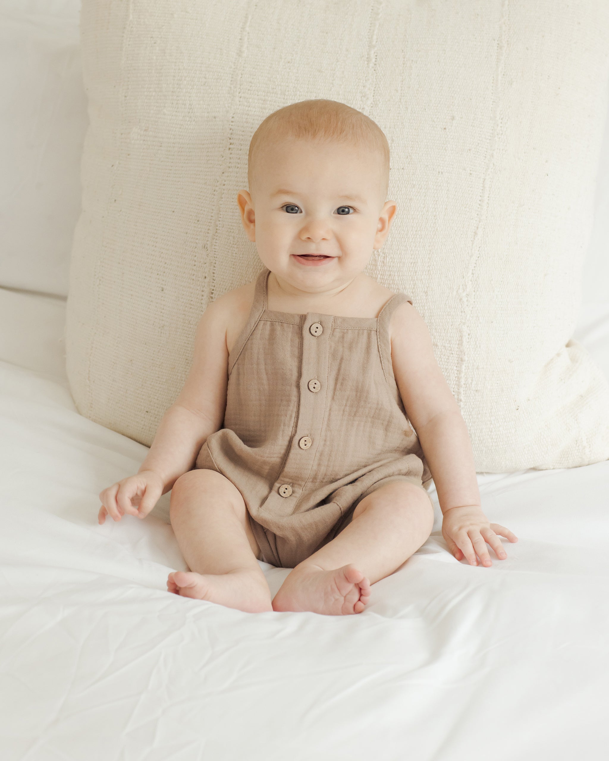 Oakley Romper || Oat - Rylee + Cru | Kids Clothes | Trendy Baby Clothes | Modern Infant Outfits |