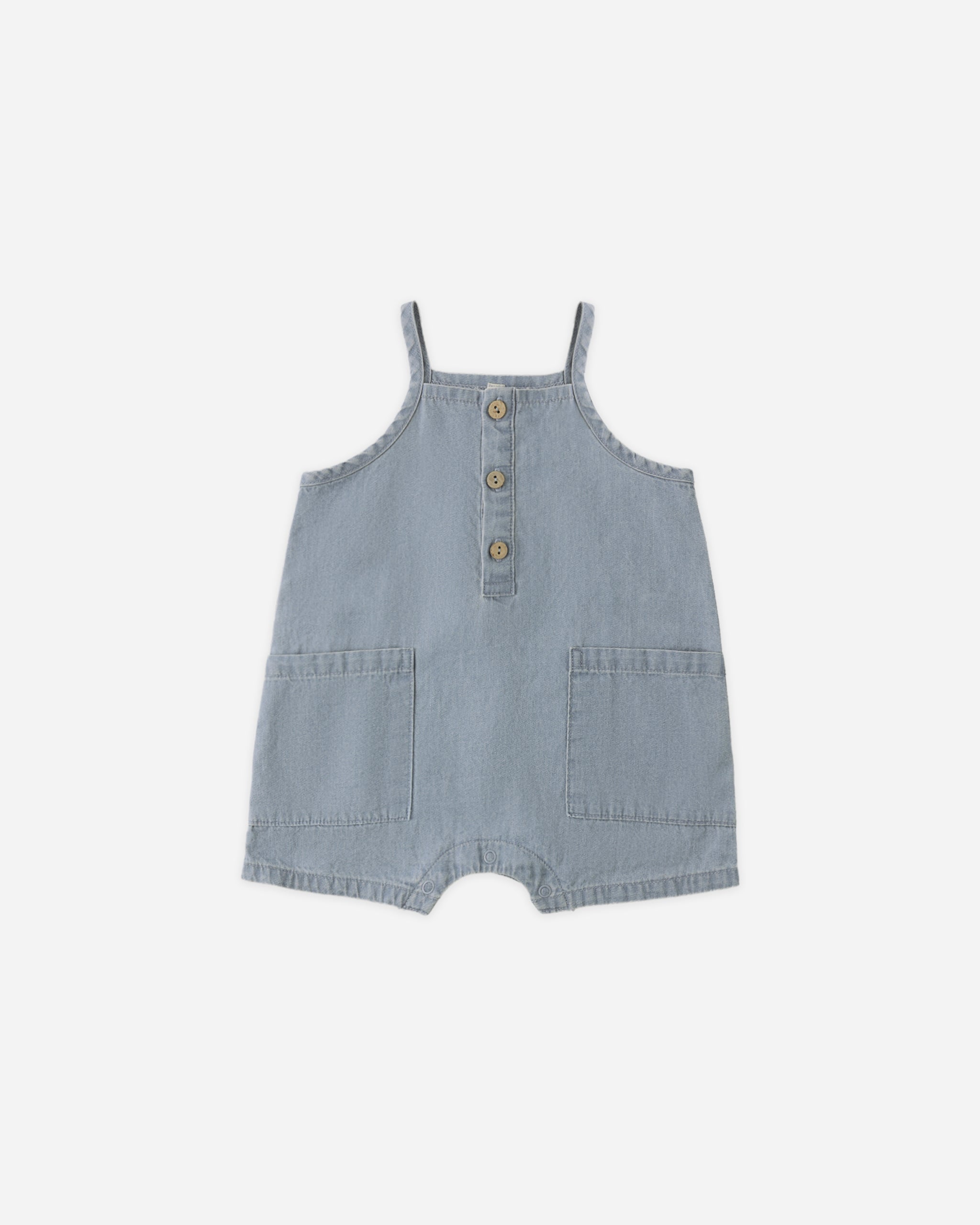 Oakley Romper Chambray - Rylee + Cru | Kids Clothes | Trendy Baby Clothes | Modern Infant Outfits |