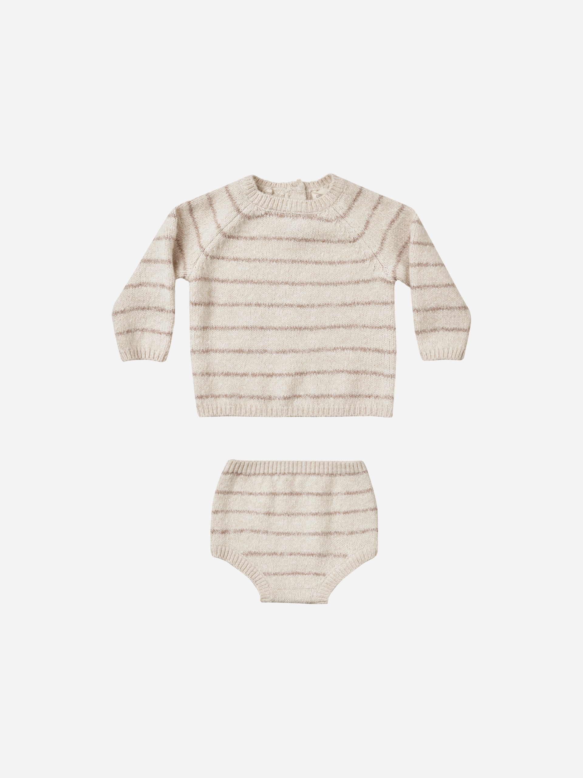 Bailey Knit Set || Heathered Oat Stripe - Rylee + Cru | Kids Clothes | Trendy Baby Clothes | Modern Infant Outfits |
