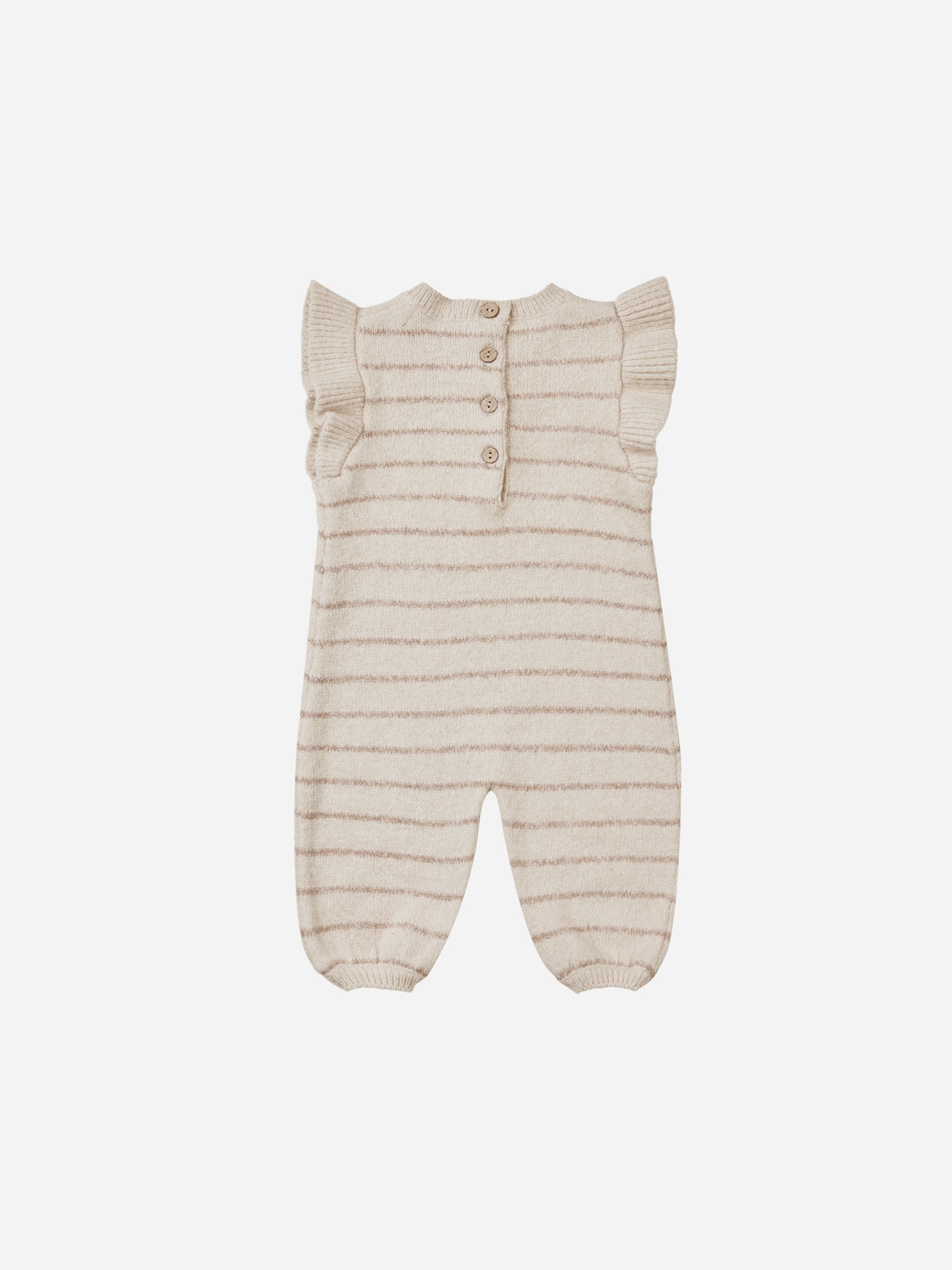 Mira Knit Romper || Heathered Oat Stripe - Rylee + Cru | Kids Clothes | Trendy Baby Clothes | Modern Infant Outfits |