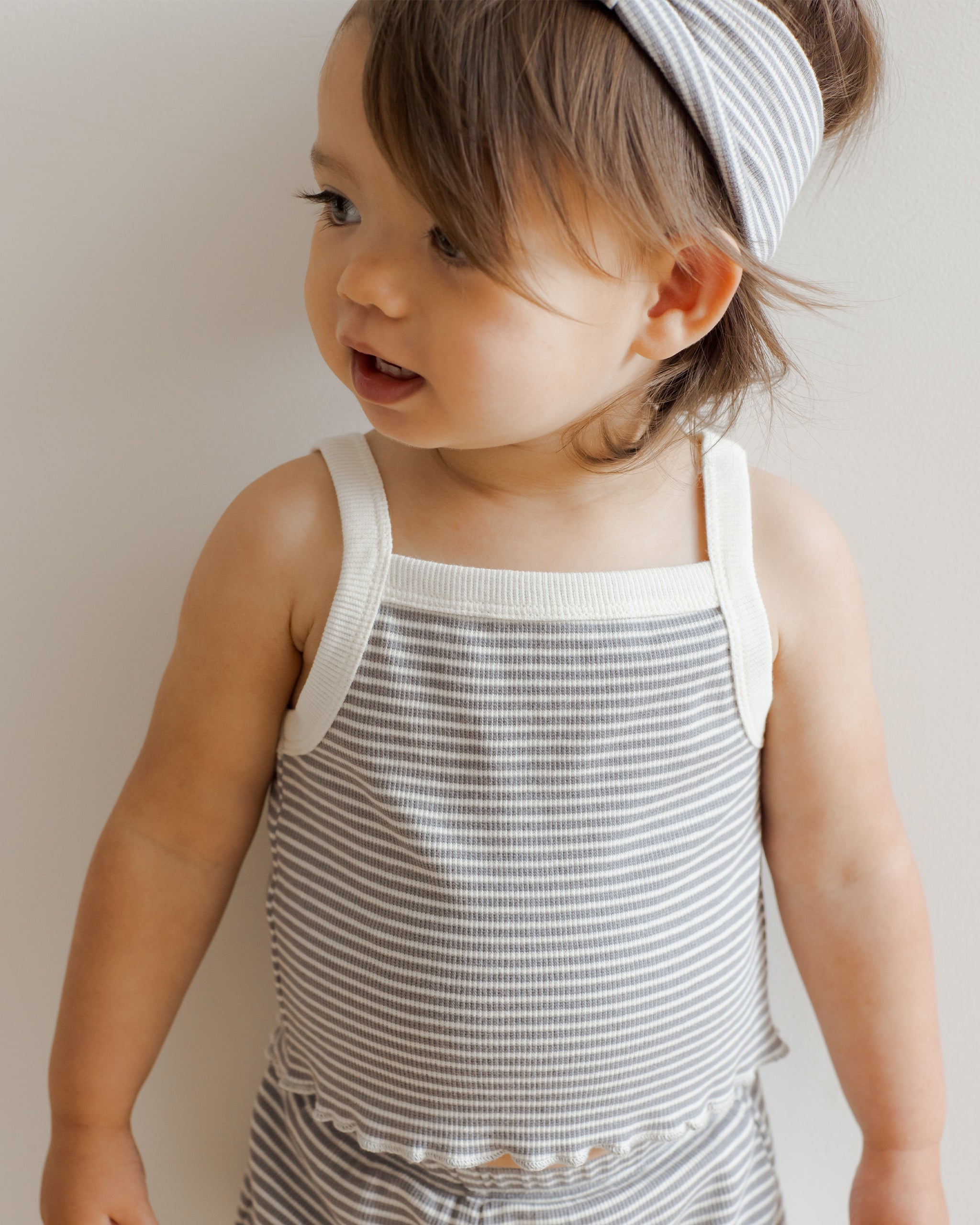 Evie Tank + Shortie Set || Lagoon Micro Stripe - Rylee + Cru | Kids Clothes | Trendy Baby Clothes | Modern Infant Outfits |