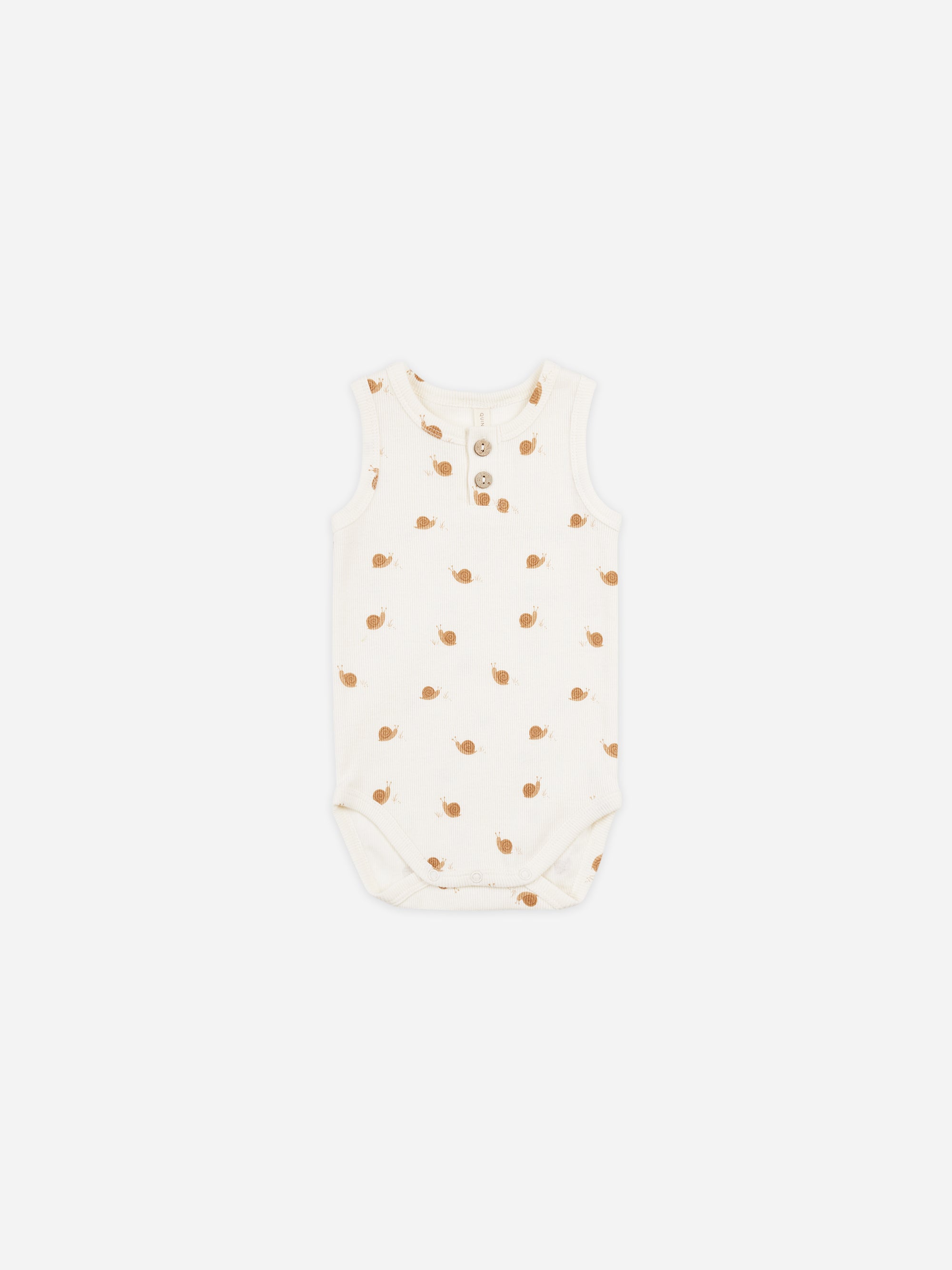 Sleeveless Henley Bodysuit || Snails - Rylee + Cru | Kids Clothes | Trendy Baby Clothes | Modern Infant Outfits |