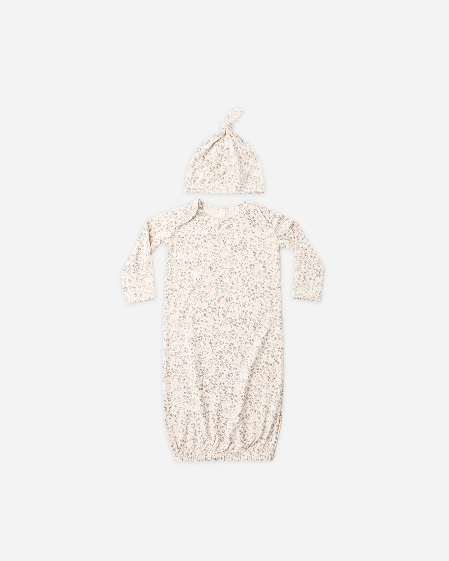 Bamboo Baby Gown + Hat Set Bloom - Rylee + Cru | Kids Clothes | Trendy Baby Clothes | Modern Infant Outfits |