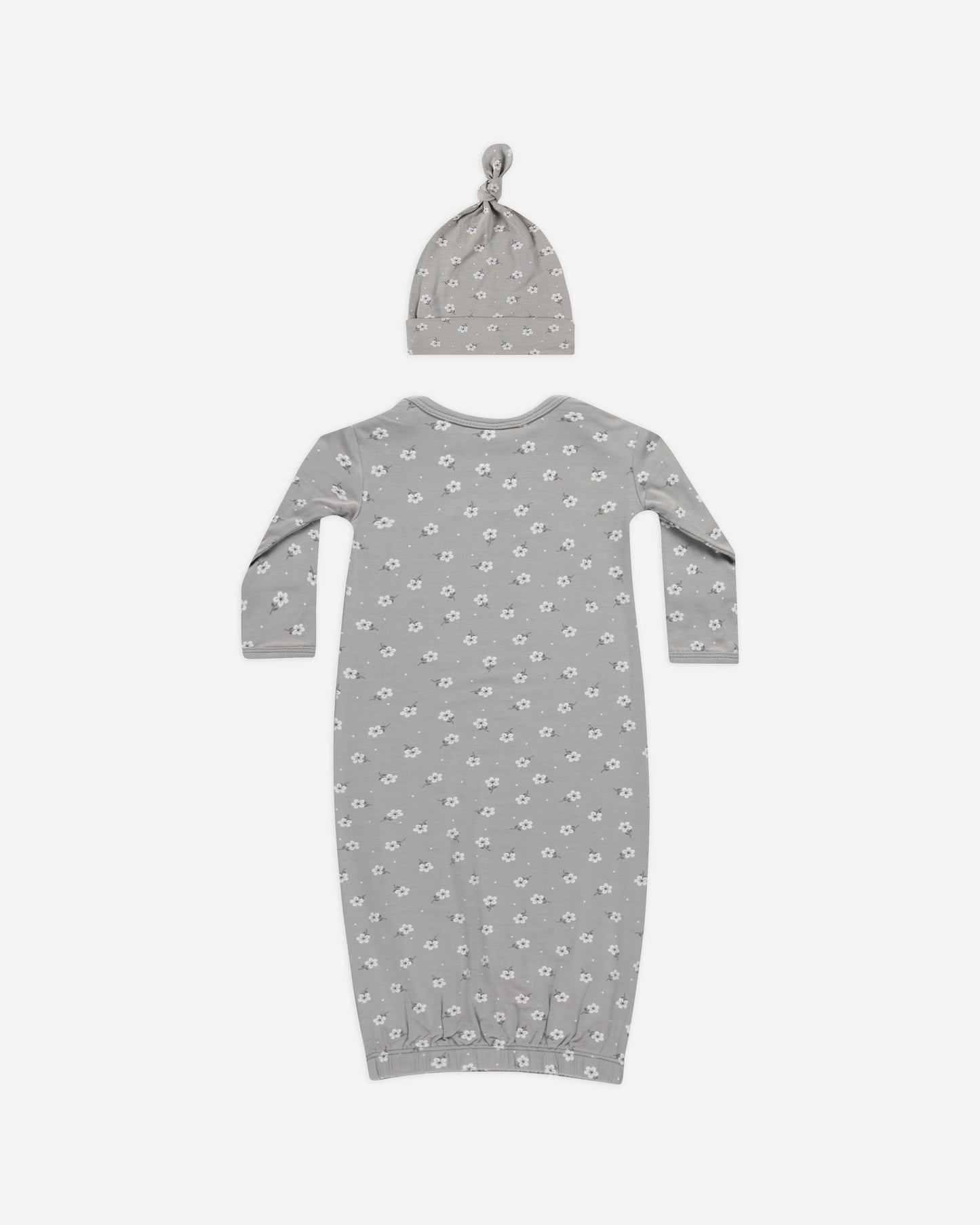 Bamboo Baby Gown + Hat Set || Blue Ditsy