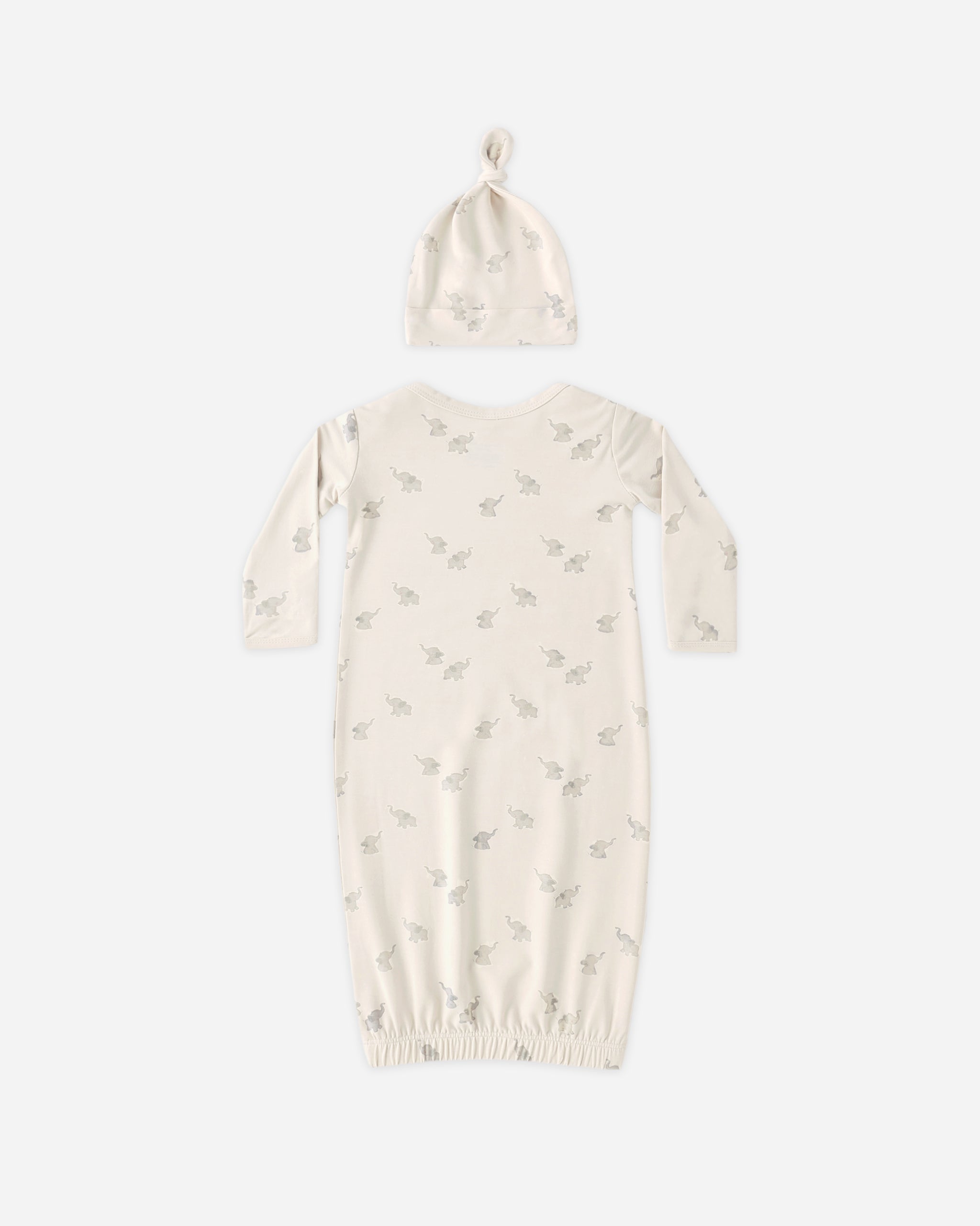 Bamboo Baby Gown + Hat Set Elephants - Rylee + Cru | Kids Clothes | Trendy Baby Clothes | Modern Infant Outfits |