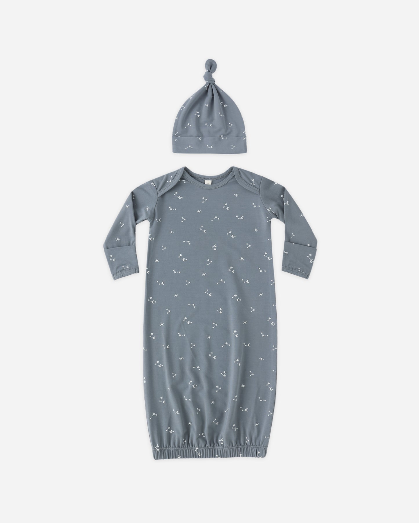 Bamboo Baby Gown + Hat Set Starlight - Rylee + Cru | Kids Clothes | Trendy Baby Clothes | Modern Infant Outfits |