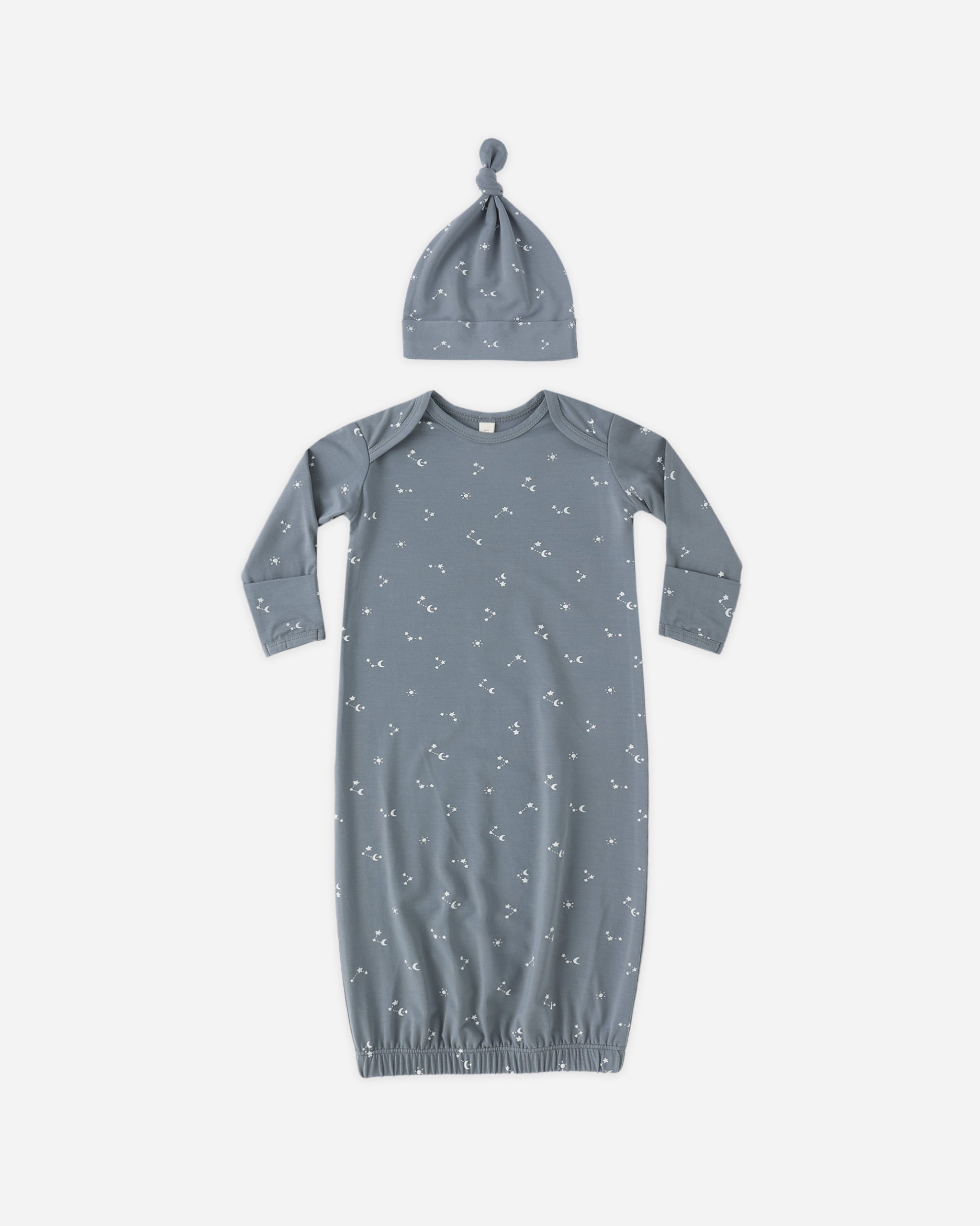 Bamboo Baby Gown + Hat Set Starlight - Rylee + Cru | Kids Clothes | Trendy Baby Clothes | Modern Infant Outfits |