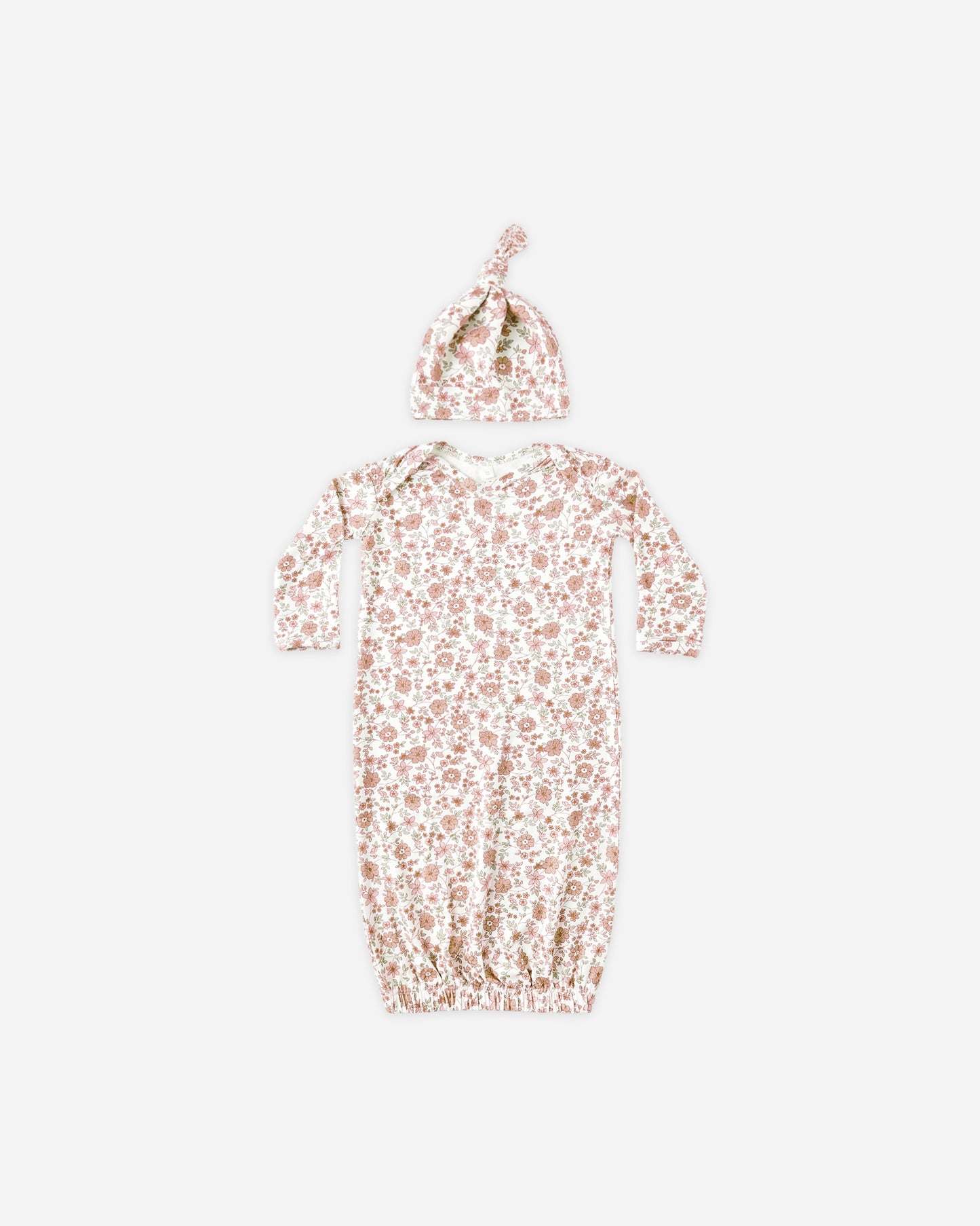 Bamboo Baby Gown + Hat Set || Bloom - Rylee + Cru | Kids Clothes | Trendy Baby Clothes | Modern Infant Outfits |