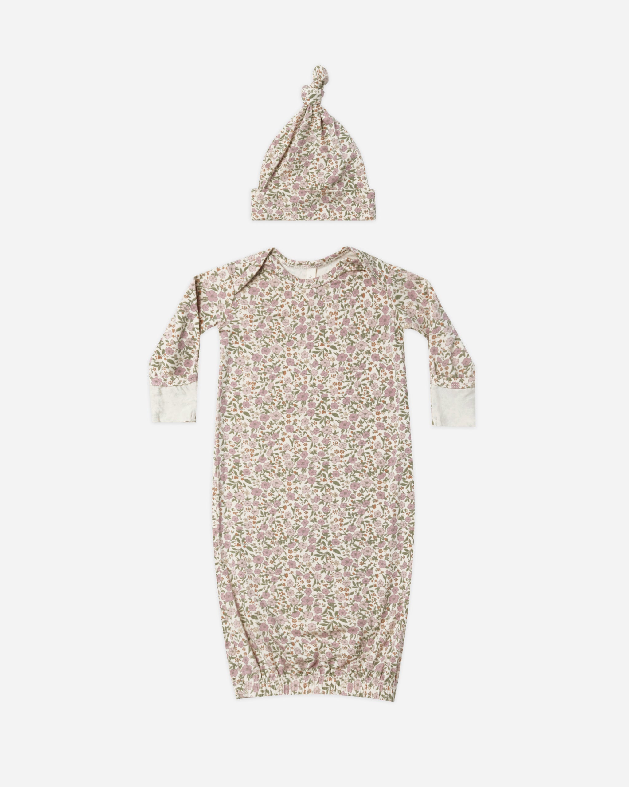 Bamboo Baby Gown + Hat || Flower Field - Rylee + Cru | Kids Clothes | Trendy Baby Clothes | Modern Infant Outfits |