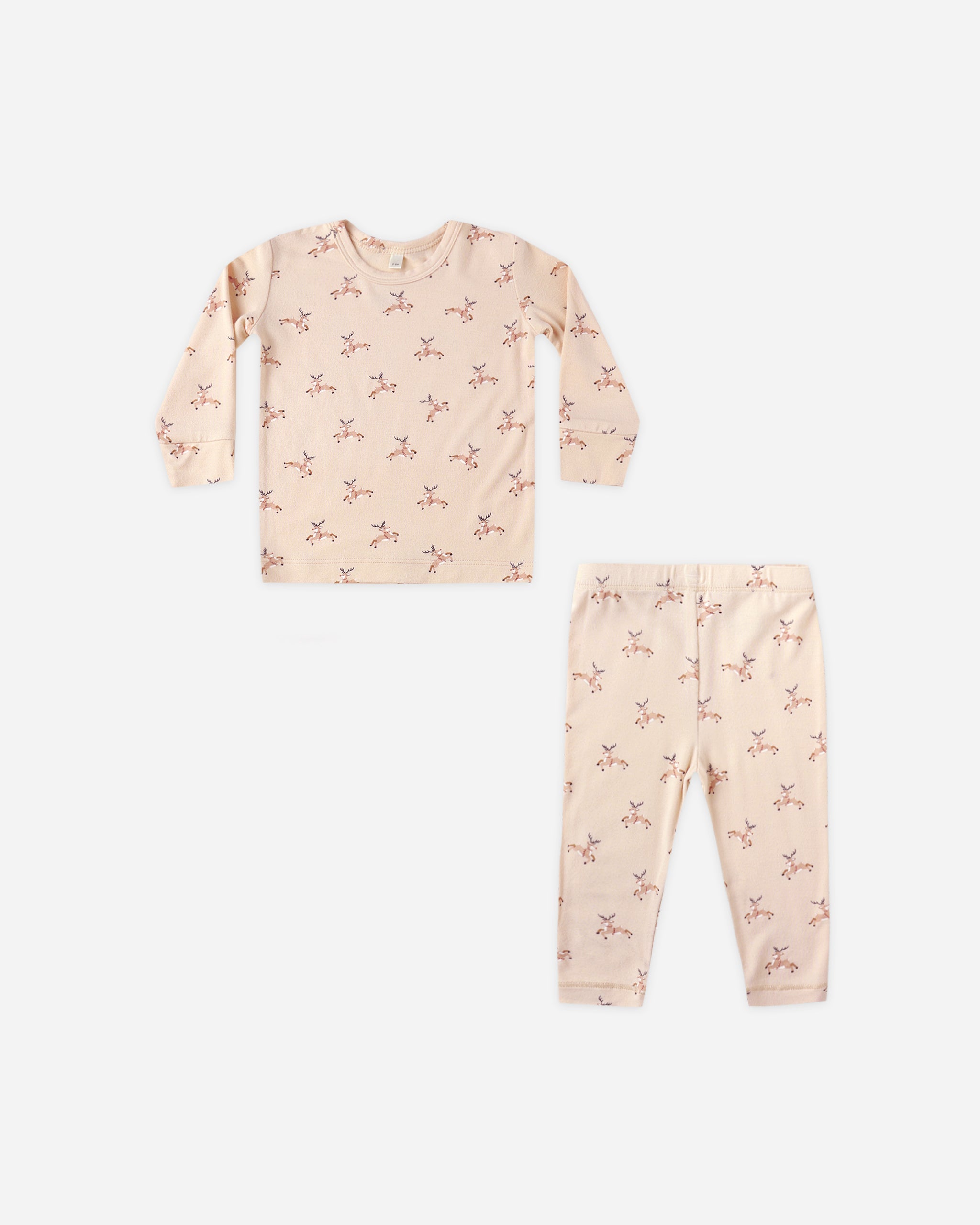 Bamboo Pajama Set || Reindeer - Rylee + Cru | Kids Clothes | Trendy Baby Clothes | Modern Infant Outfits |