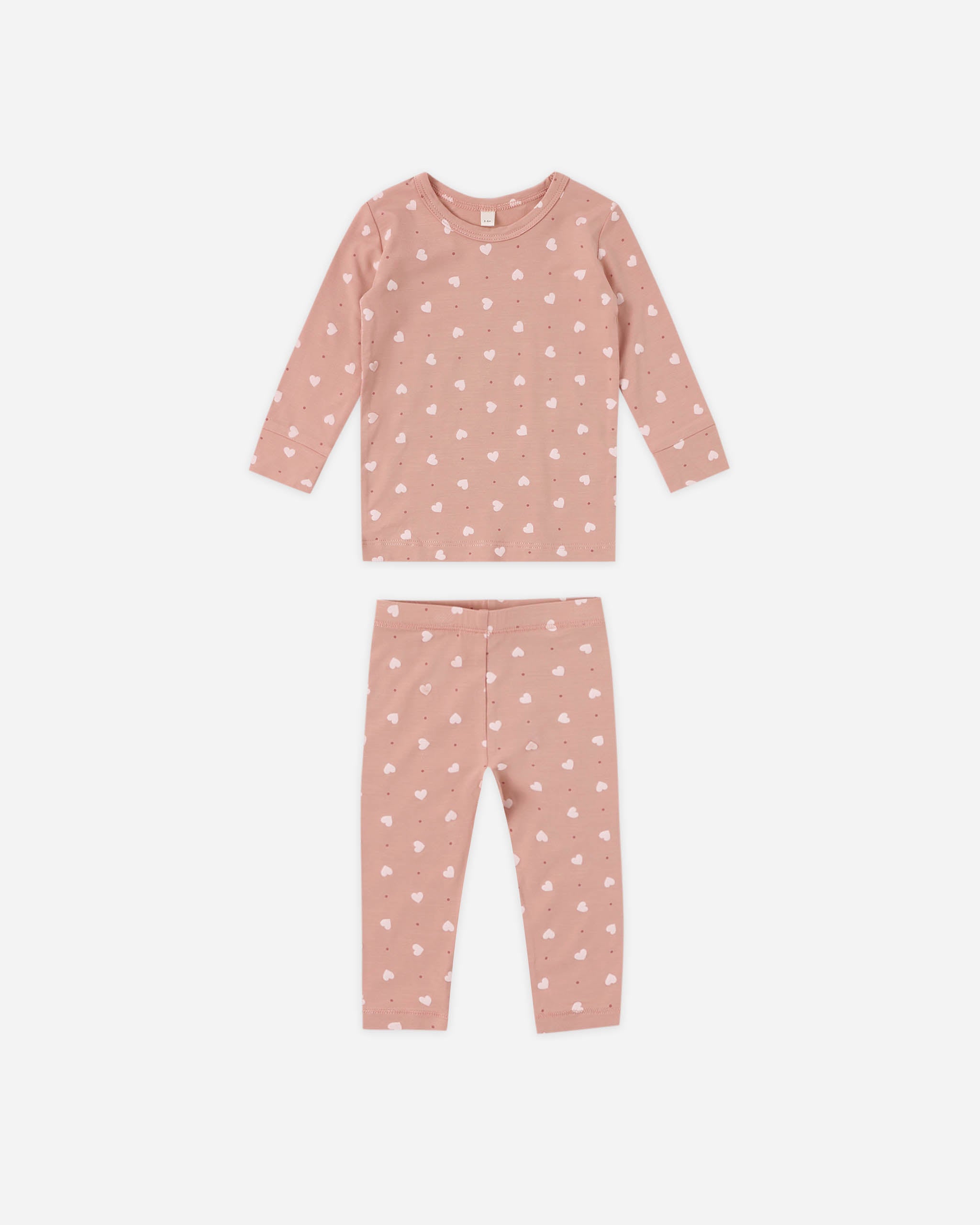 Bamboo Pajama Set Pink Hearts