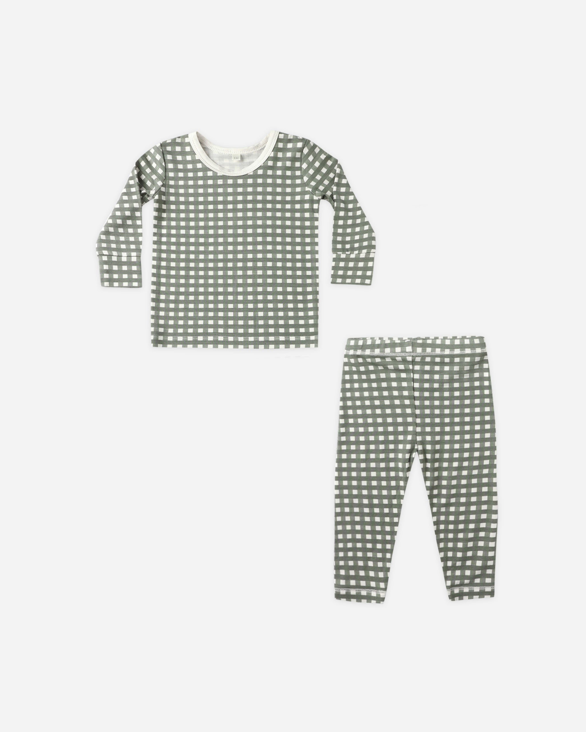 Bamboo Pajama Set || Forest Check - Rylee + Cru | Kids Clothes | Trendy Baby Clothes | Modern Infant Outfits |