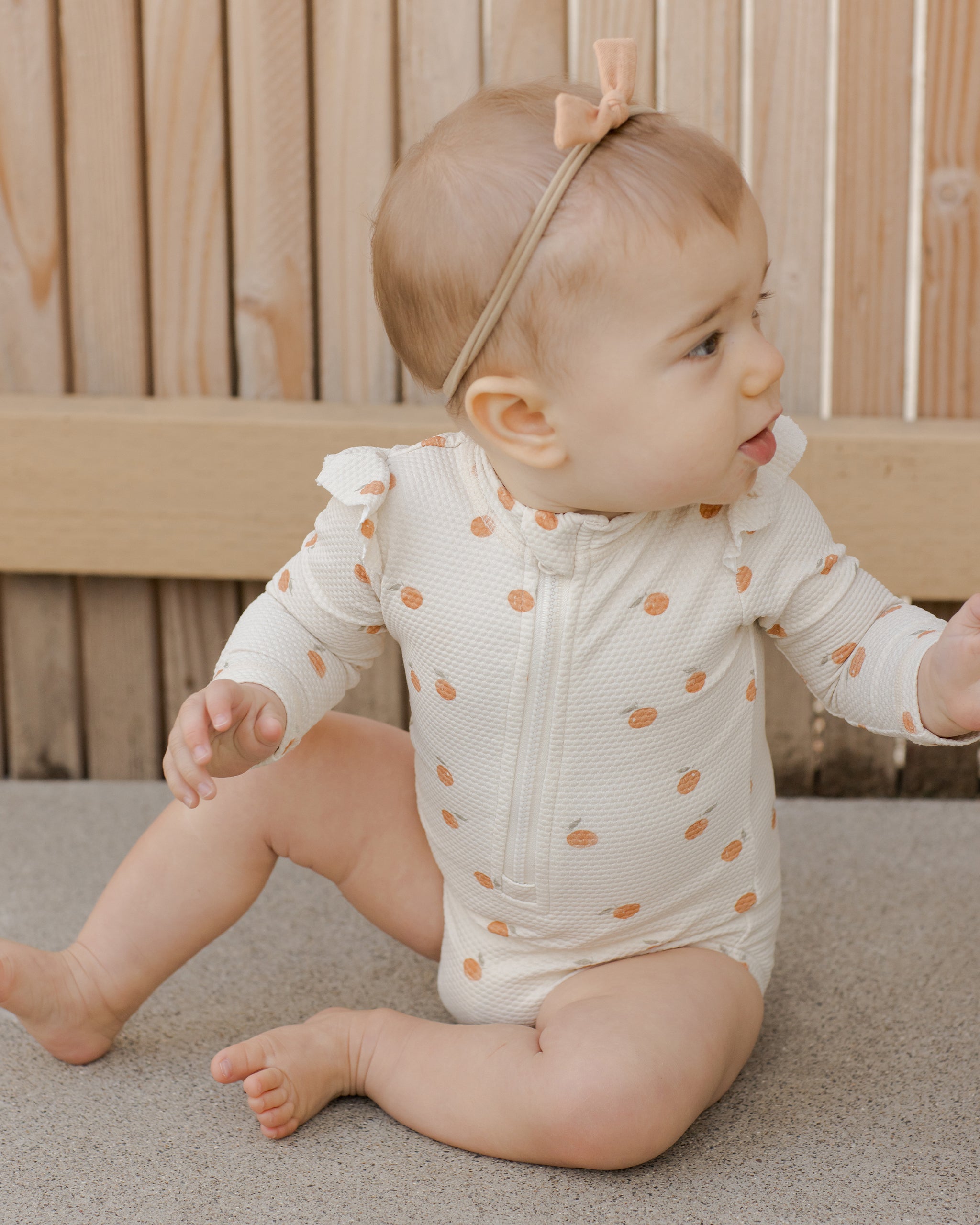 Byron Rashguard One-Piece || Oranges - Rylee + Cru | Kids Clothes | Trendy Baby Clothes | Modern Infant Outfits |