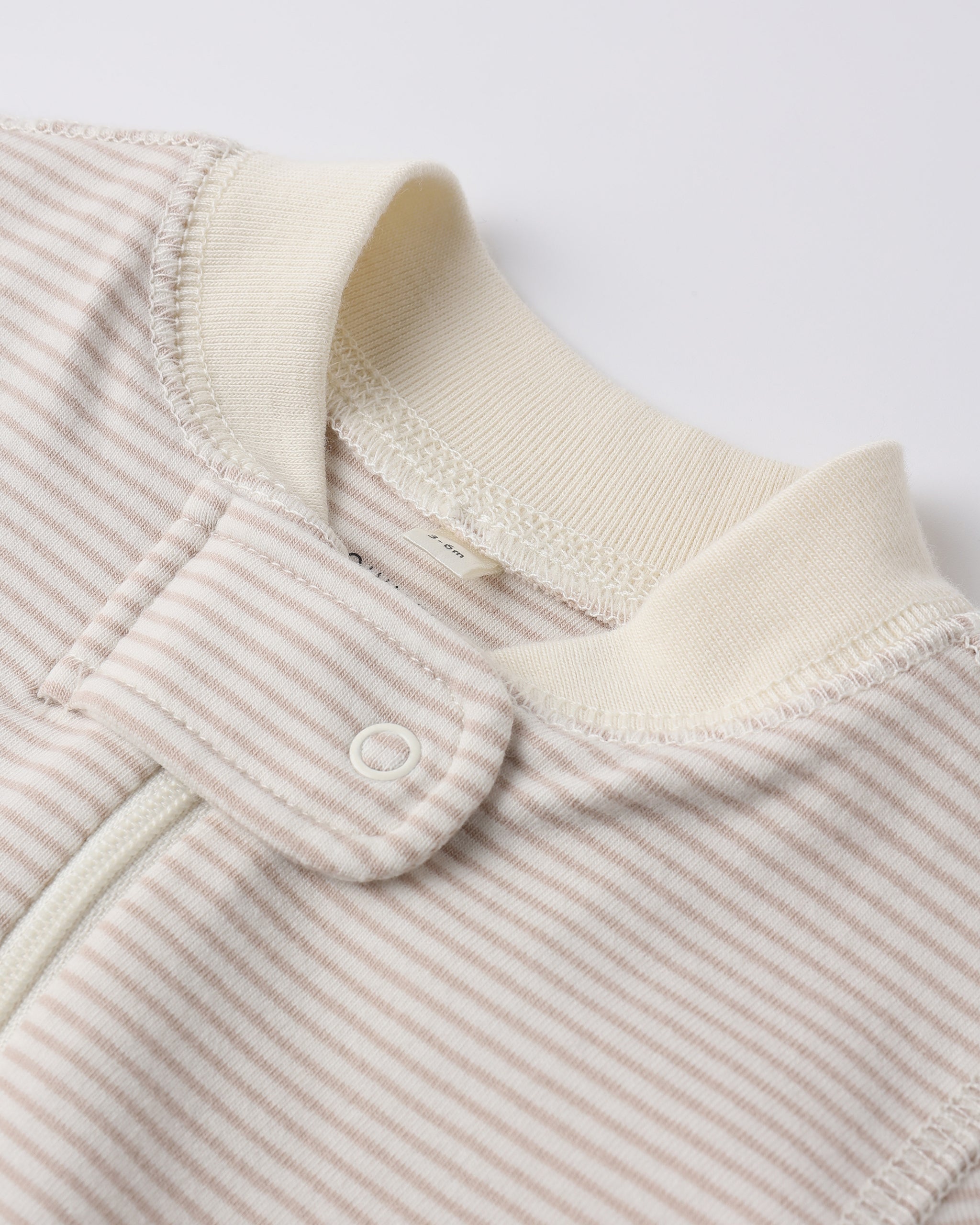 Zip Longsleeve Sleeper Footie Oat Microstripe - Rylee + Cru | Kids Clothes | Trendy Baby Clothes | Modern Infant Outfits |