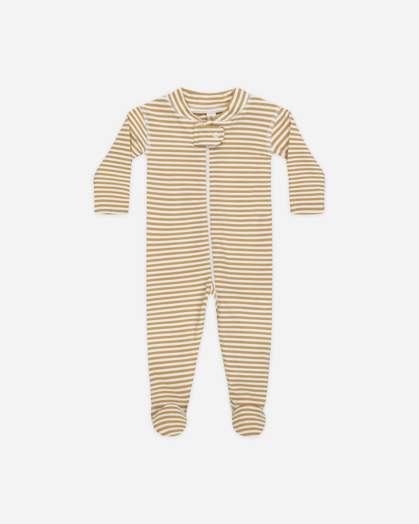 Zip Longsleeve Sleeper Footie || Honey Stripe - Rylee + Cru | Kids Clothes | Trendy Baby Clothes | Modern Infant Outfits |
