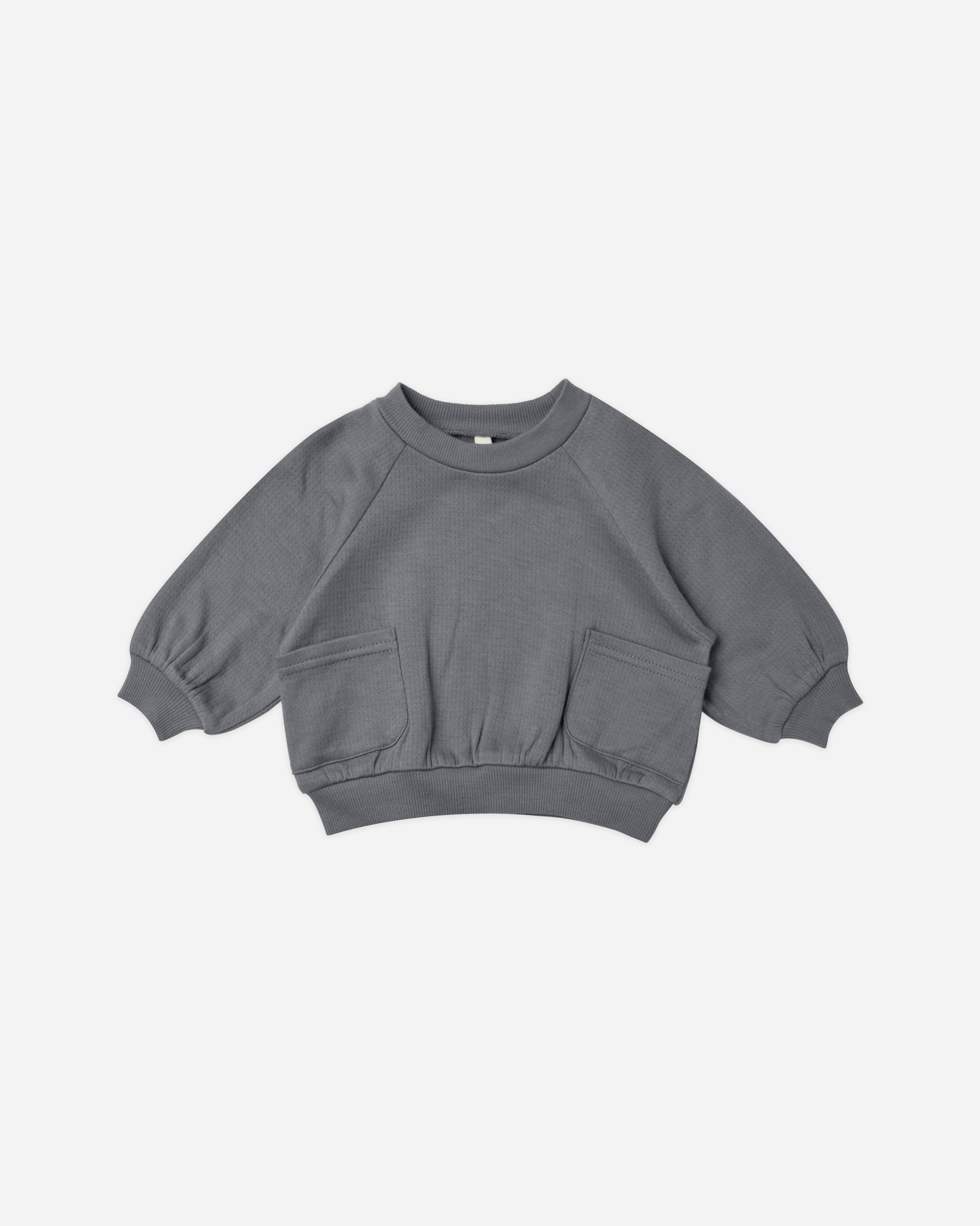 Pocket Sweatshirt || Navy - Rylee + Cru | Kids Clothes | Trendy Baby Clothes | Modern Infant Outfits |