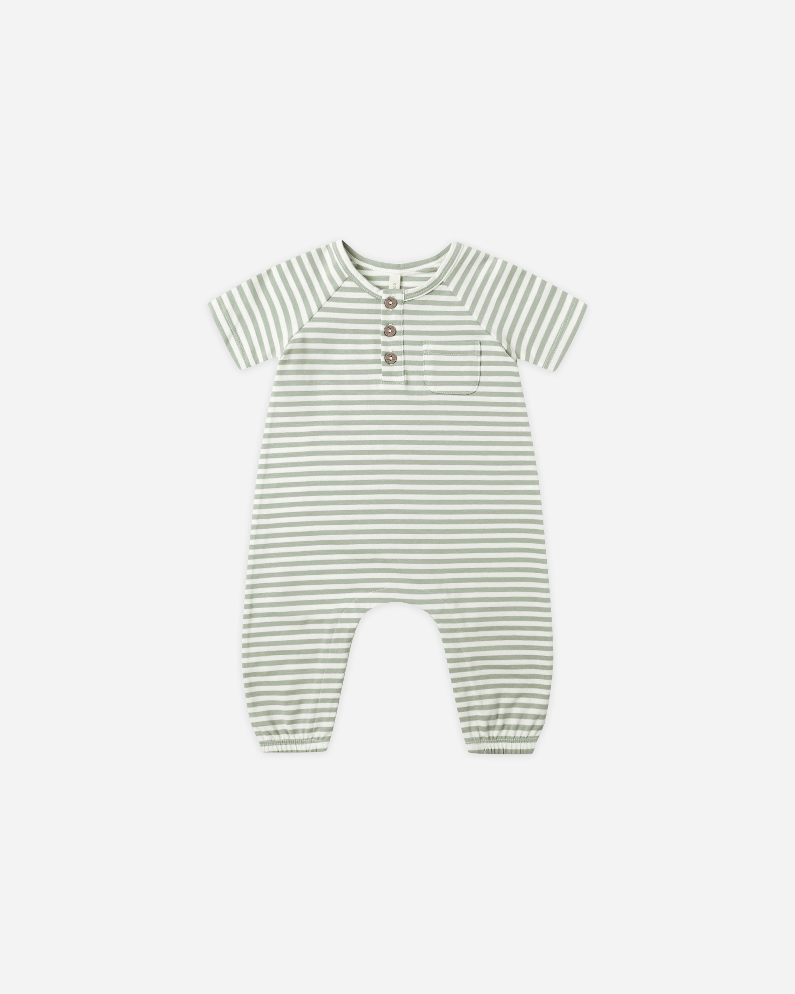 Short Sleeve Jumpsuit || Fern Stripe - Rylee + Cru | Kids Clothes | Trendy Baby Clothes | Modern Infant Outfits |