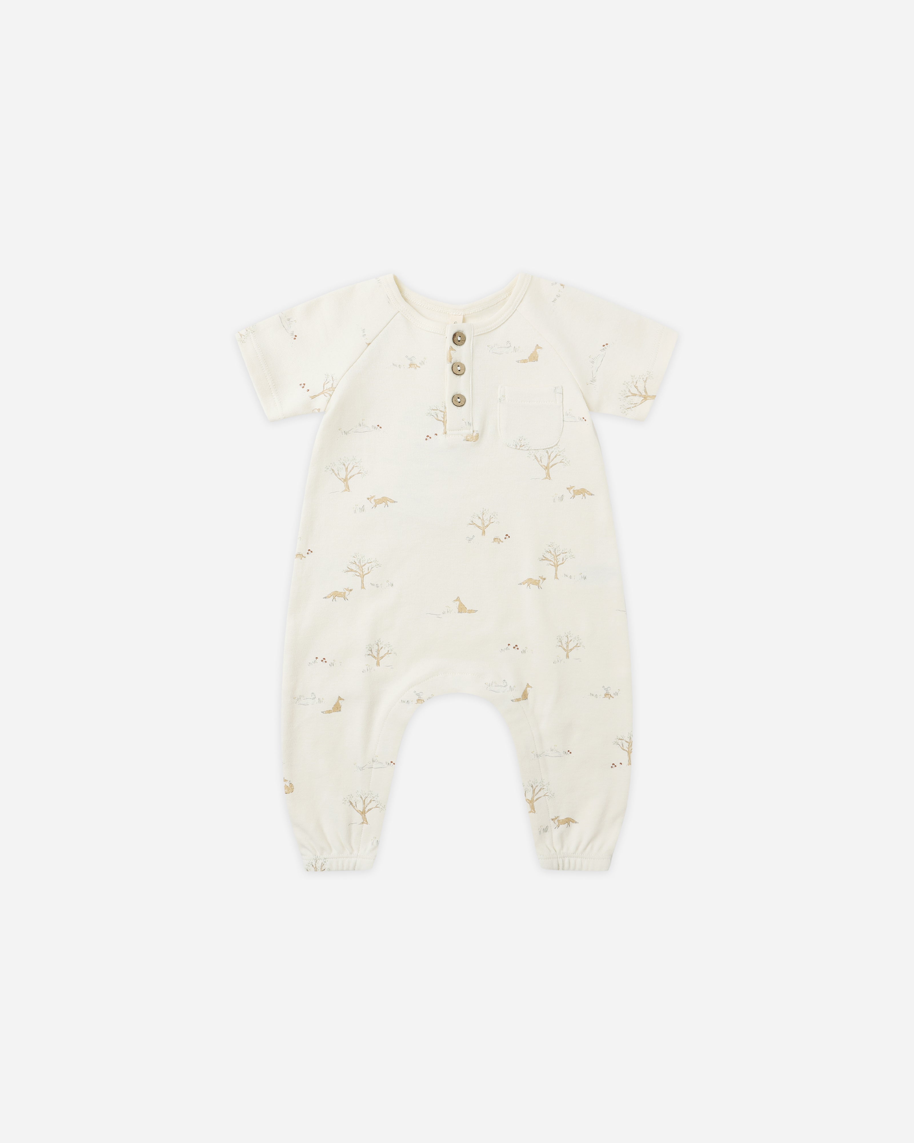 Short Sleeve Jumpsuit || Fox Land - Rylee + Cru | Kids Clothes | Trendy Baby Clothes | Modern Infant Outfits |
