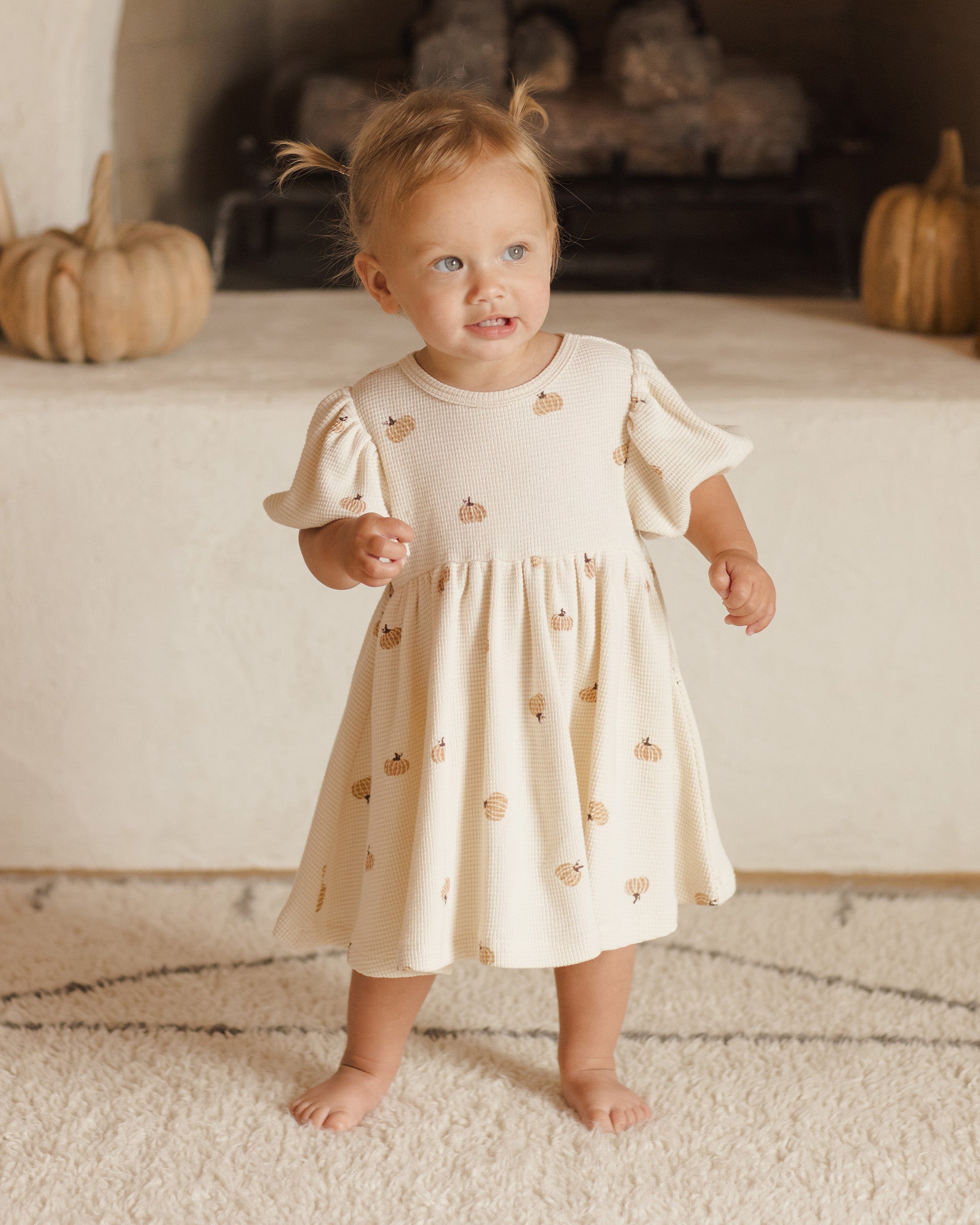 Waffle Babydoll Dress || Pumpkins