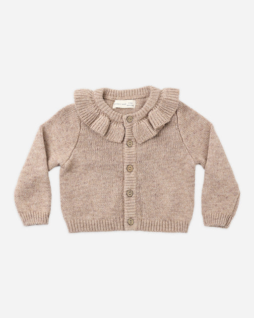 Ruffle Collar Cardigan Heathered Almond - Rylee + Cru | Kids Clothes | Trendy Baby Clothes | Modern Infant Outfits |