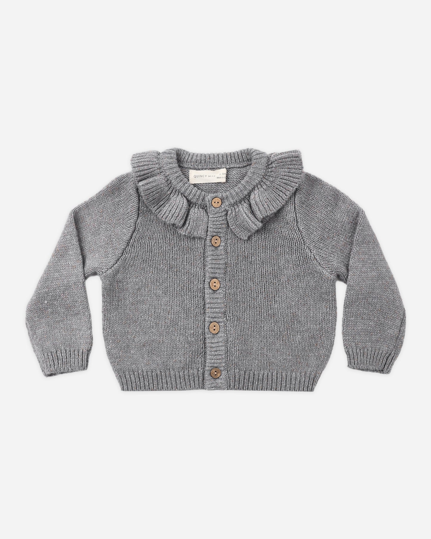 Ruffle Collar Cardigan Heathered Slate - Rylee + Cru | Kids Clothes | Trendy Baby Clothes | Modern Infant Outfits |