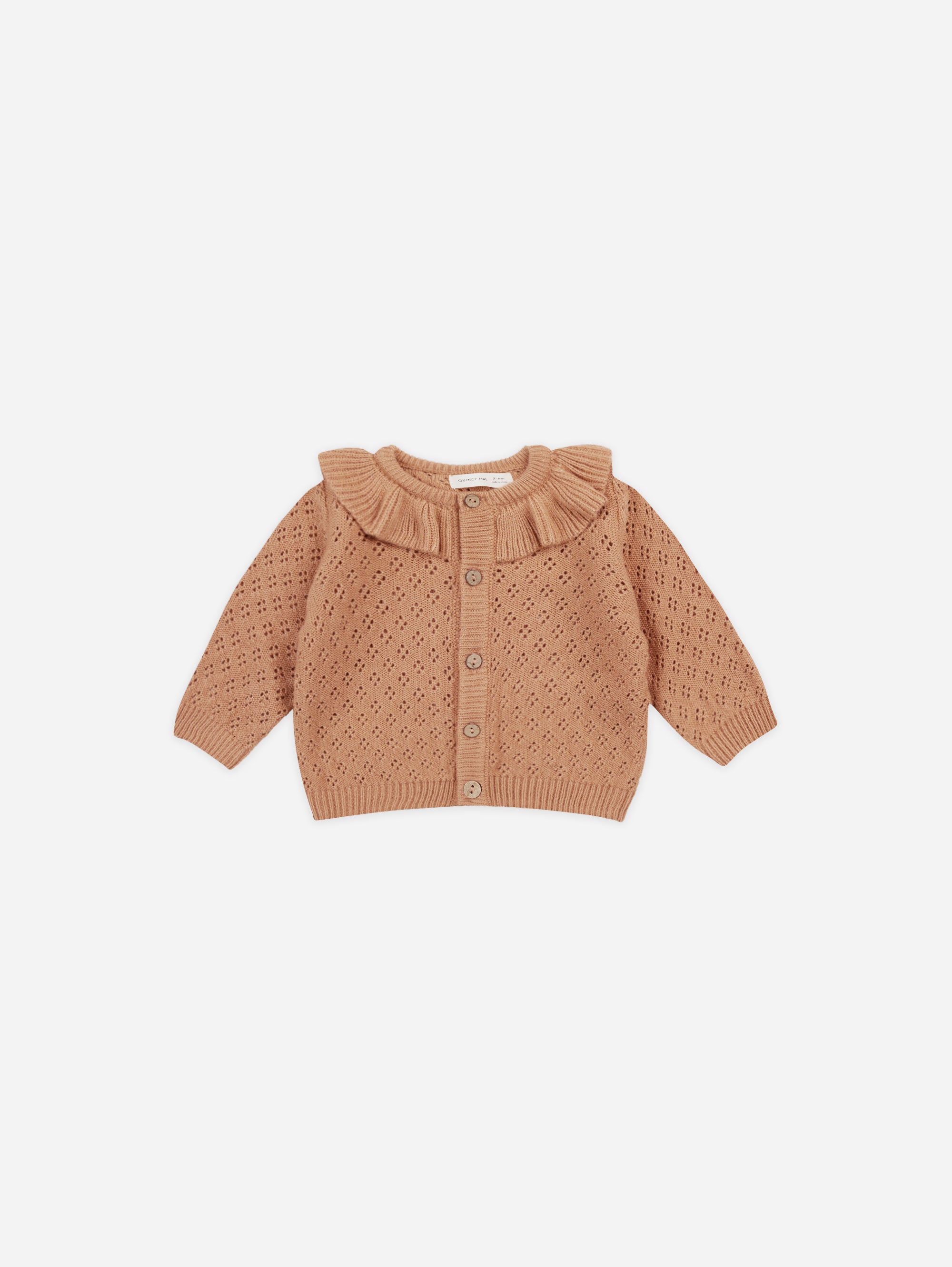 Ruffle Collar Cardigan || Melon - Rylee + Cru | Kids Clothes | Trendy Baby Clothes | Modern Infant Outfits |