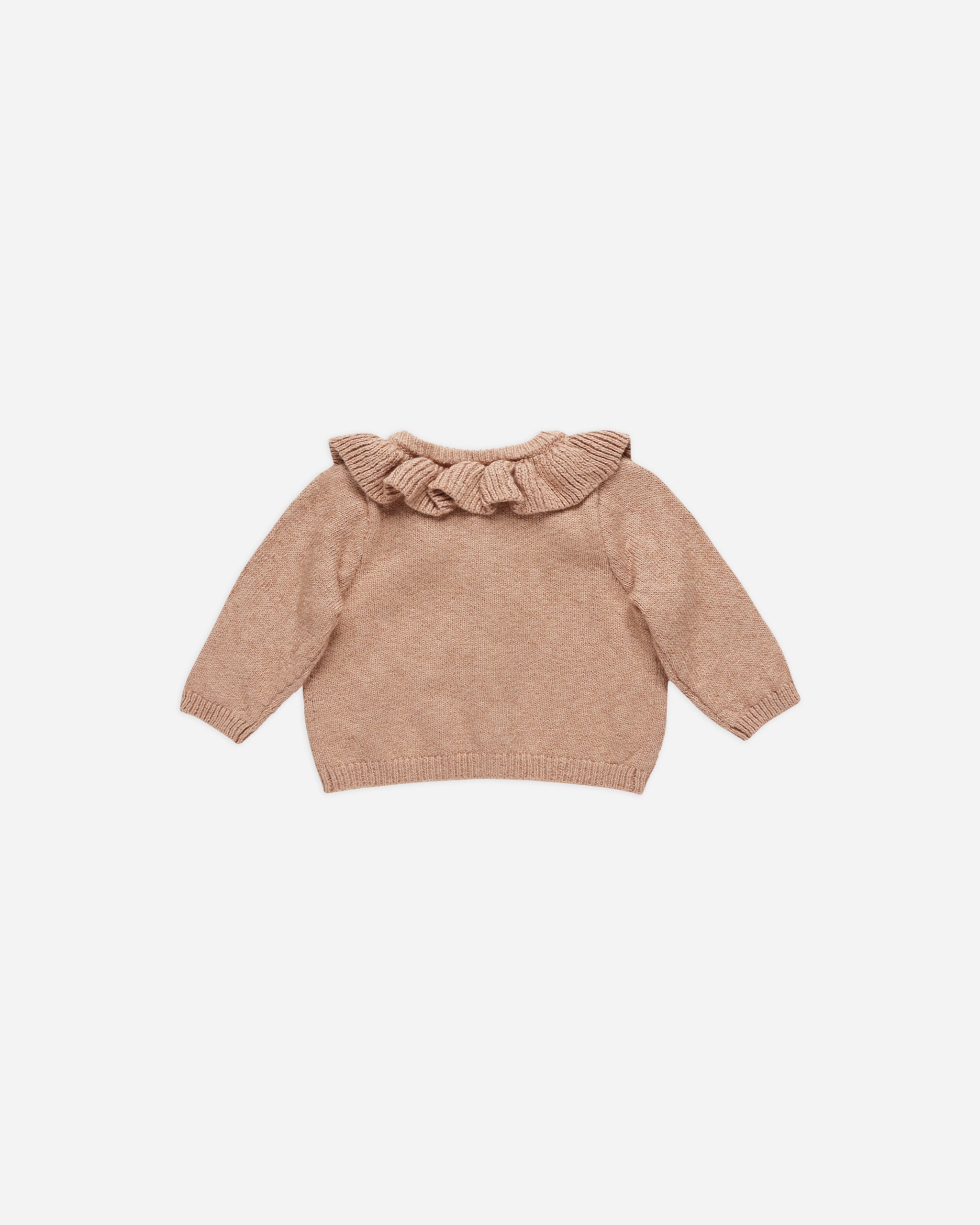 Ruffle Collar Cardigan || Rose - 0-3M