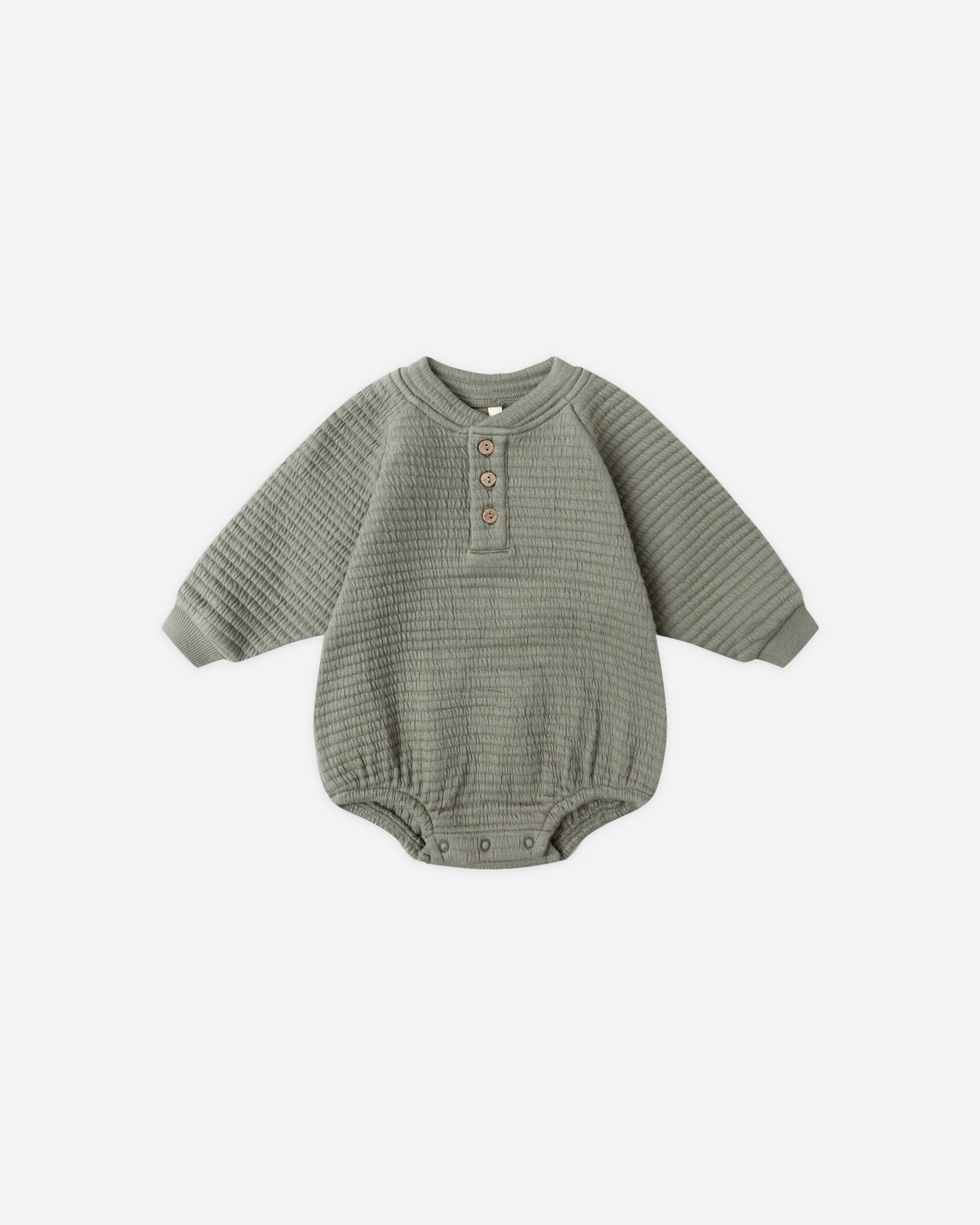 Henley Bubble Romper || Forest - Rylee + Cru | Kids Clothes | Trendy Baby Clothes | Modern Infant Outfits |